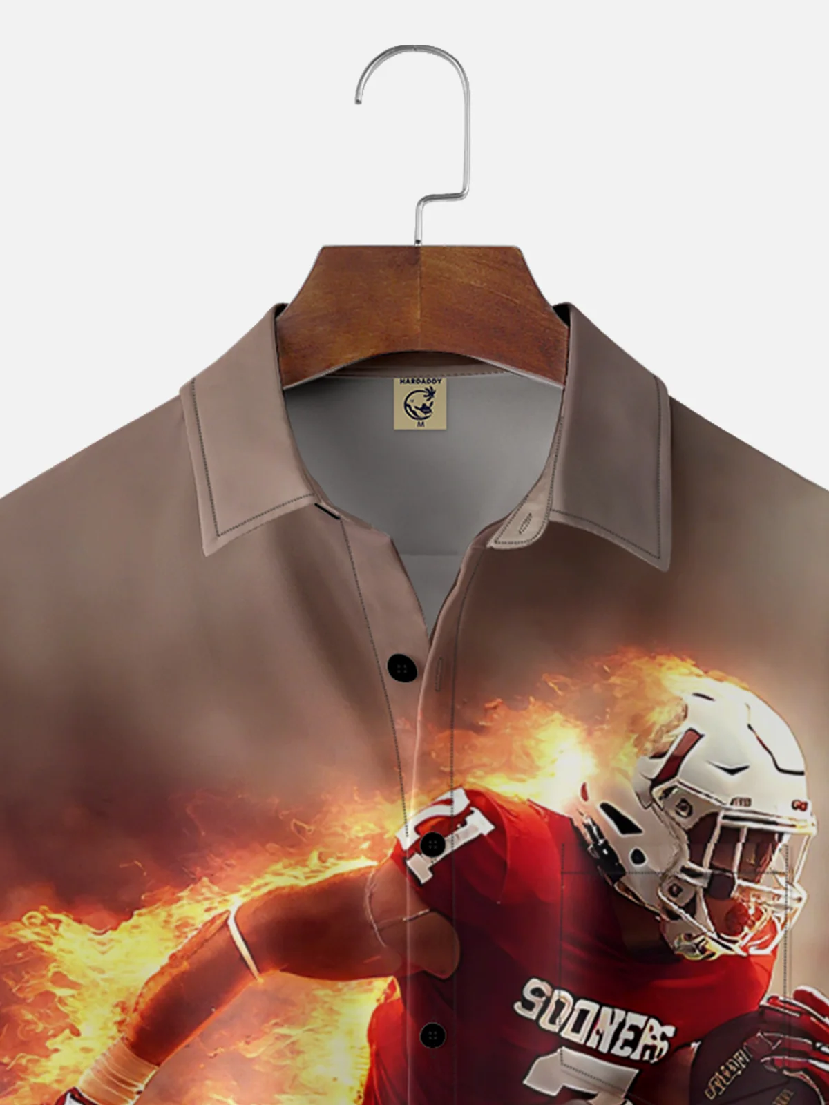 Moisture-wicking American Football Oklahoma City Art Sooners Chest Pocket Casual Shirt