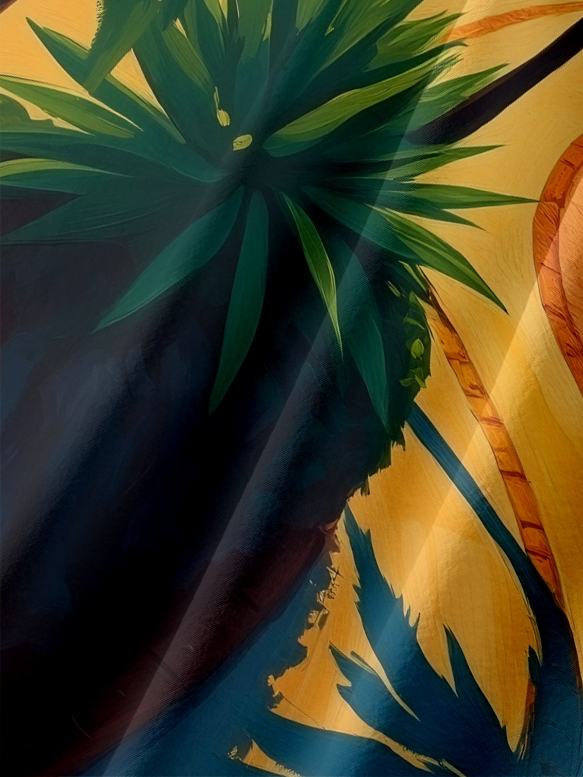 Moisture-wicking Palm Tree Chest Pocket Hawaiian Shirt