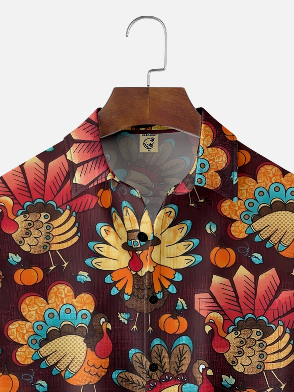 Moisture-wicking Thanksgiving Turkey Chest Pocket Casual Shirt