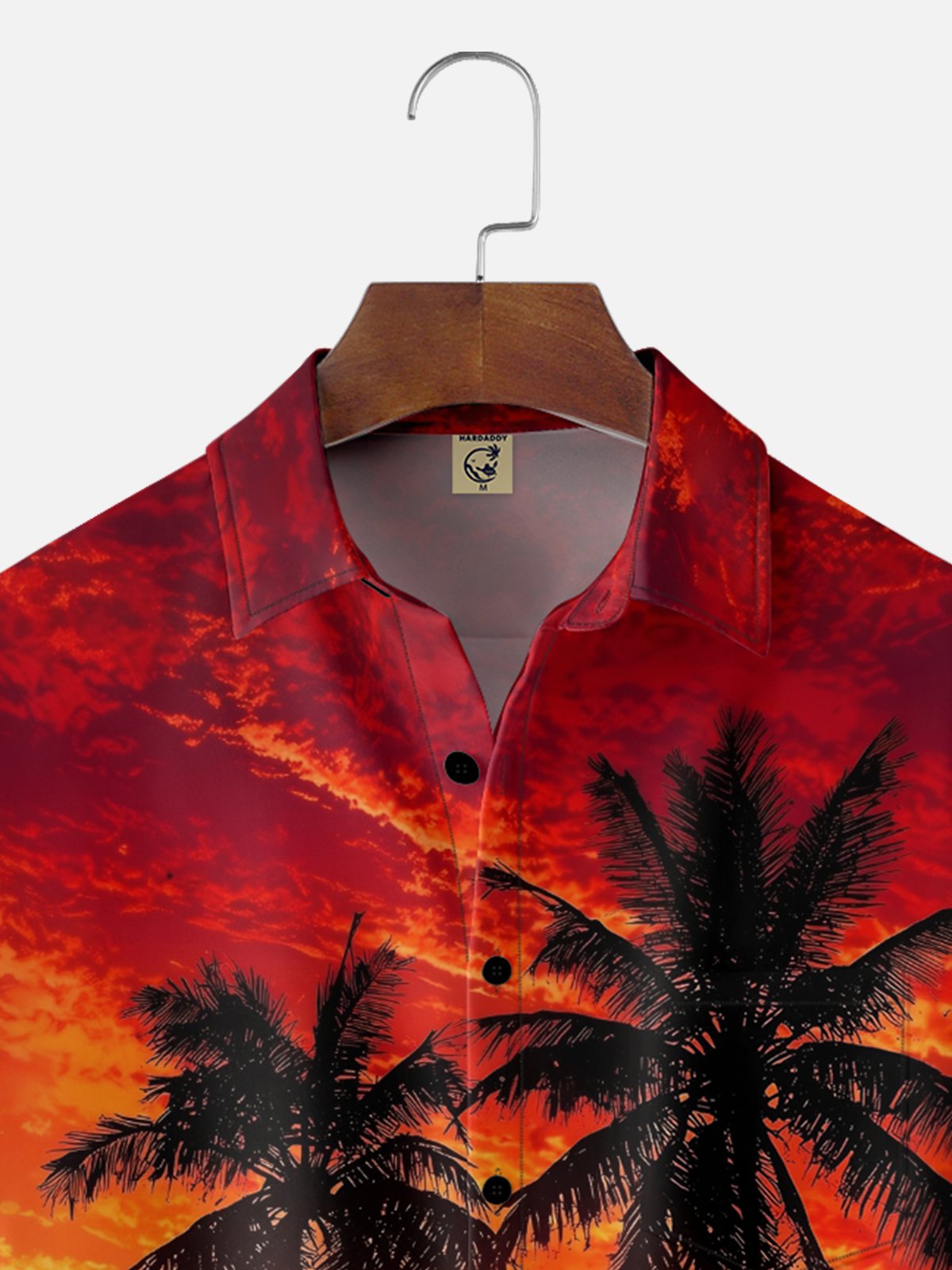 Moisture-wicking Palm Tree Chest Pocket Hawaiian Shirt