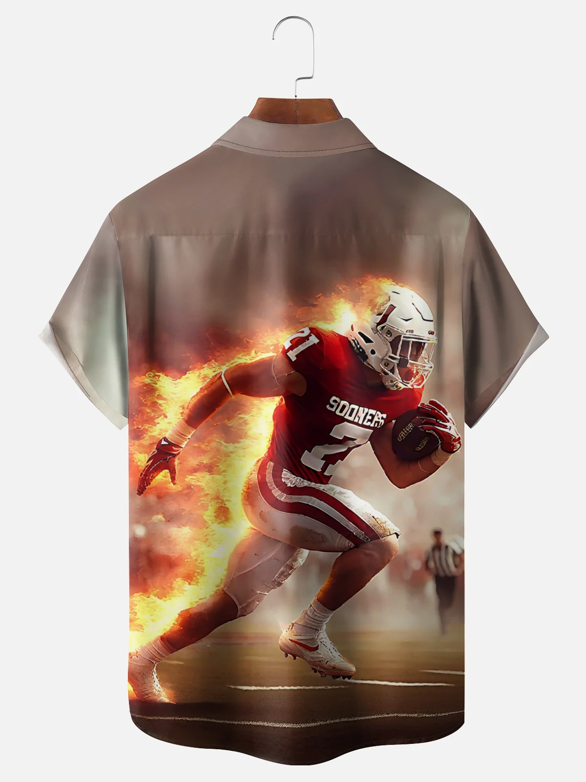 Moisture-wicking American Football Oklahoma City Art Sooners Chest Pocket Casual Shirt