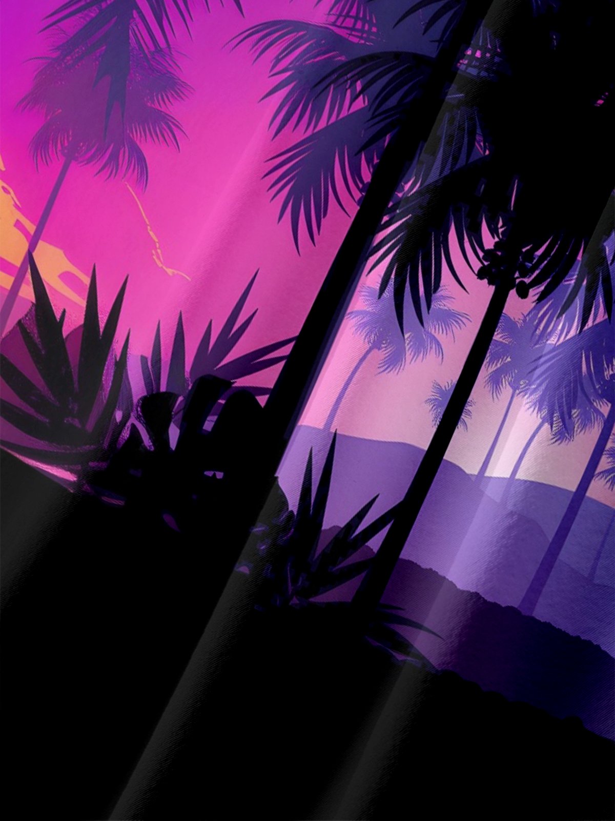 Moisture-wicking Palm Tree Chest Pocket Hawaiian Shirt