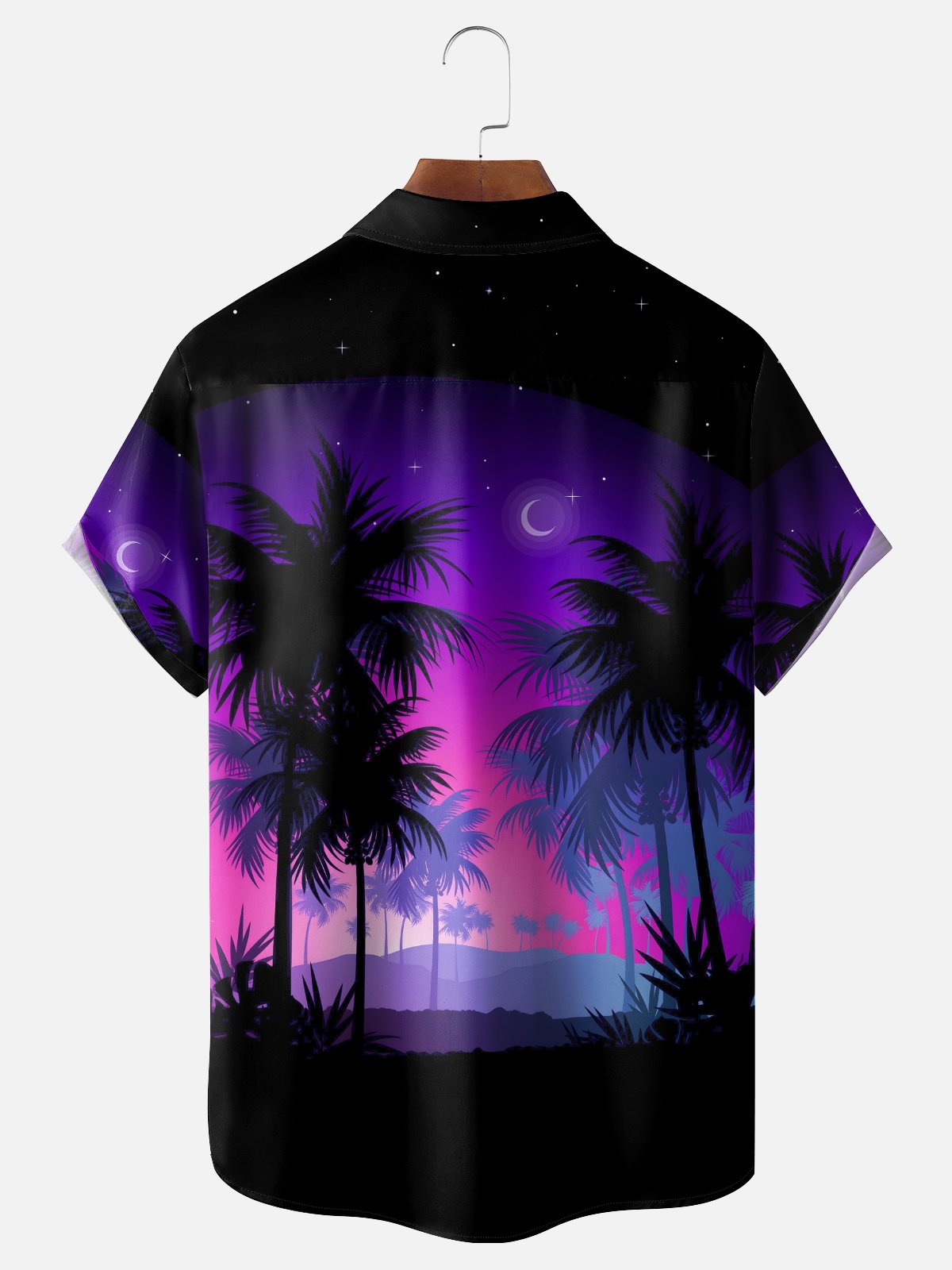 Moisture-wicking Palm Tree Chest Pocket Hawaiian Shirt