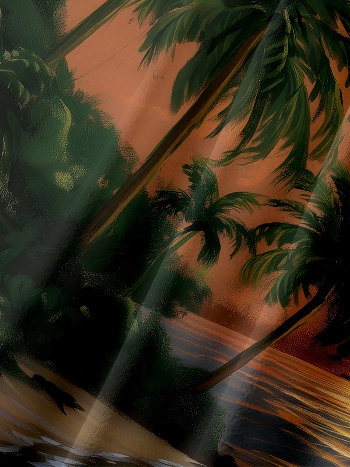 Moisture-wicking Palm Tree Chest Pocket Hawaiian Shirt