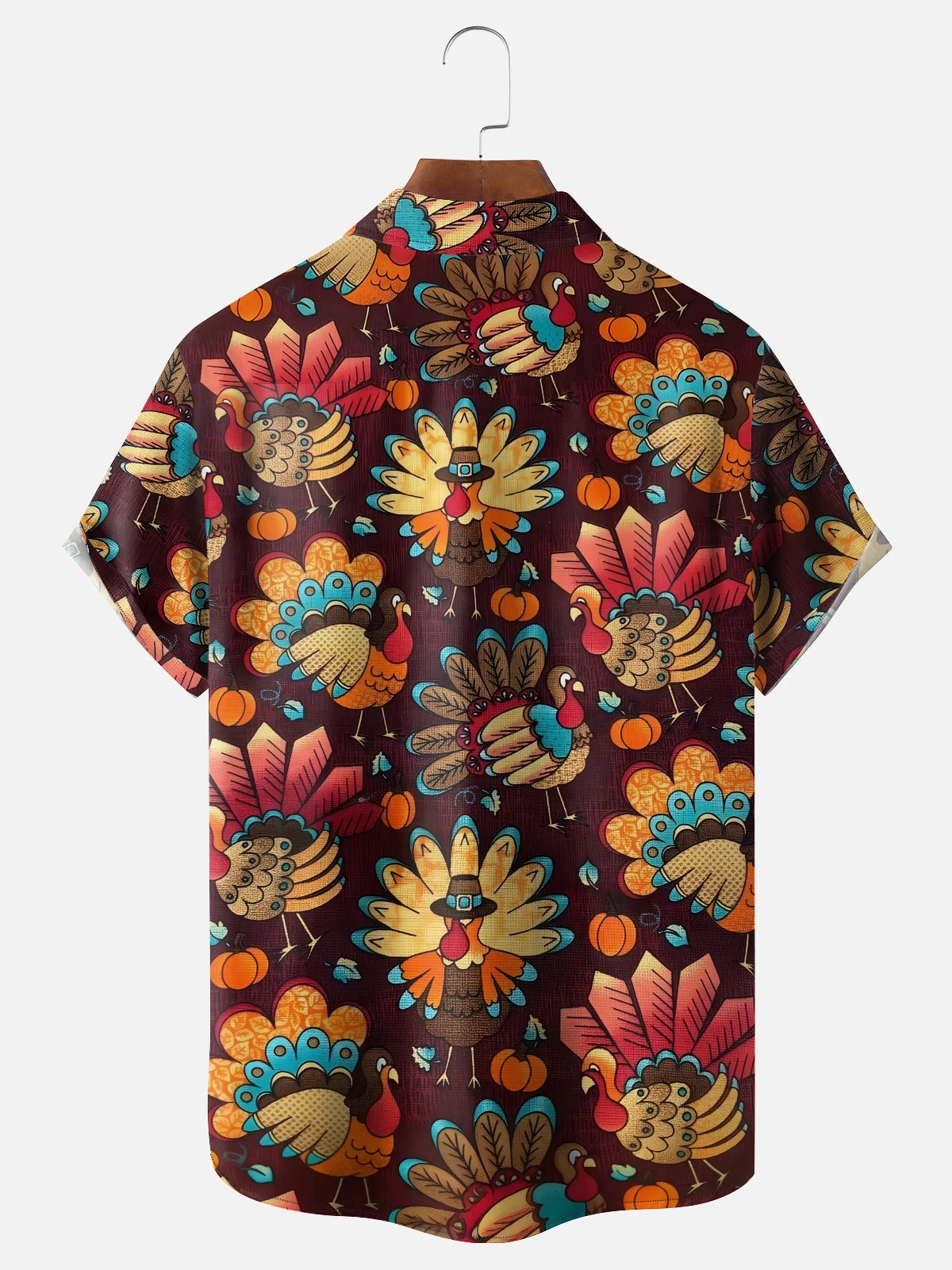 Moisture-wicking Thanksgiving Turkey Chest Pocket Casual Shirt
