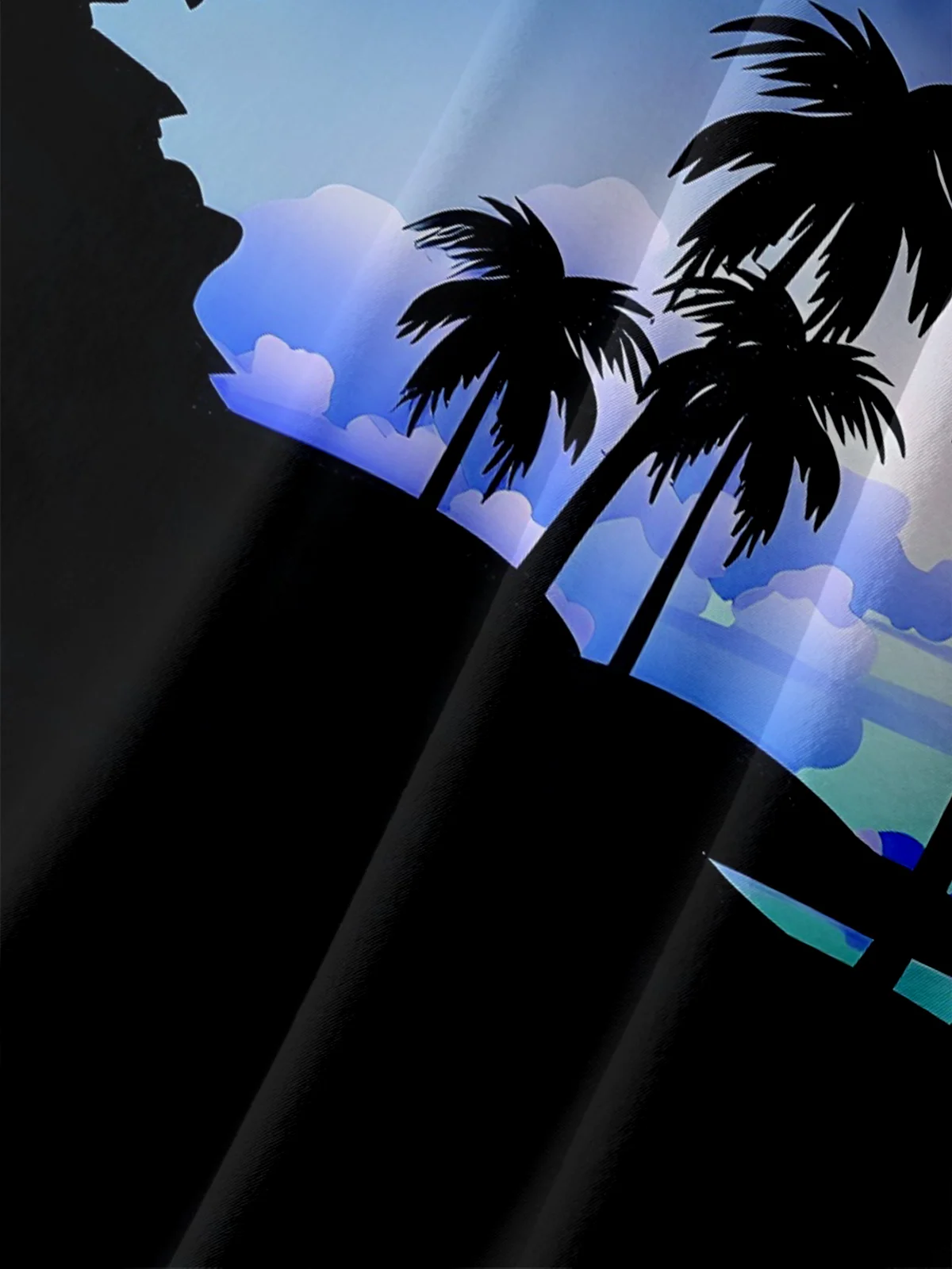 Moisture-wicking Palm Tree Chest Pocket Hawaiian Shirt