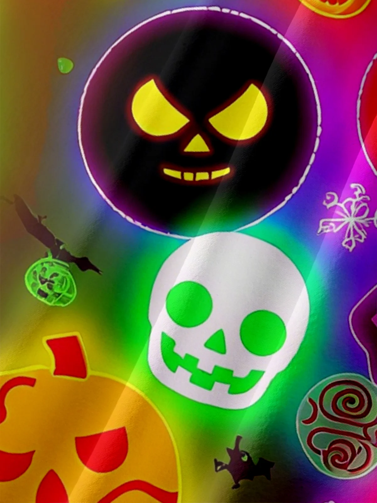 Moisture-wicking Halloween Fluorescent Pumpkin Fun Chest Pocket Casual Shirt