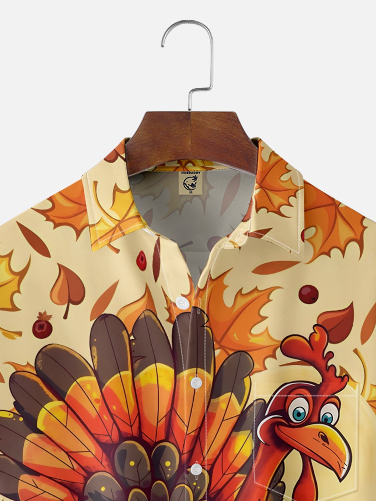 Moisture-wicking Thanksgiving Turkey Chest Pocket Casual Shirt