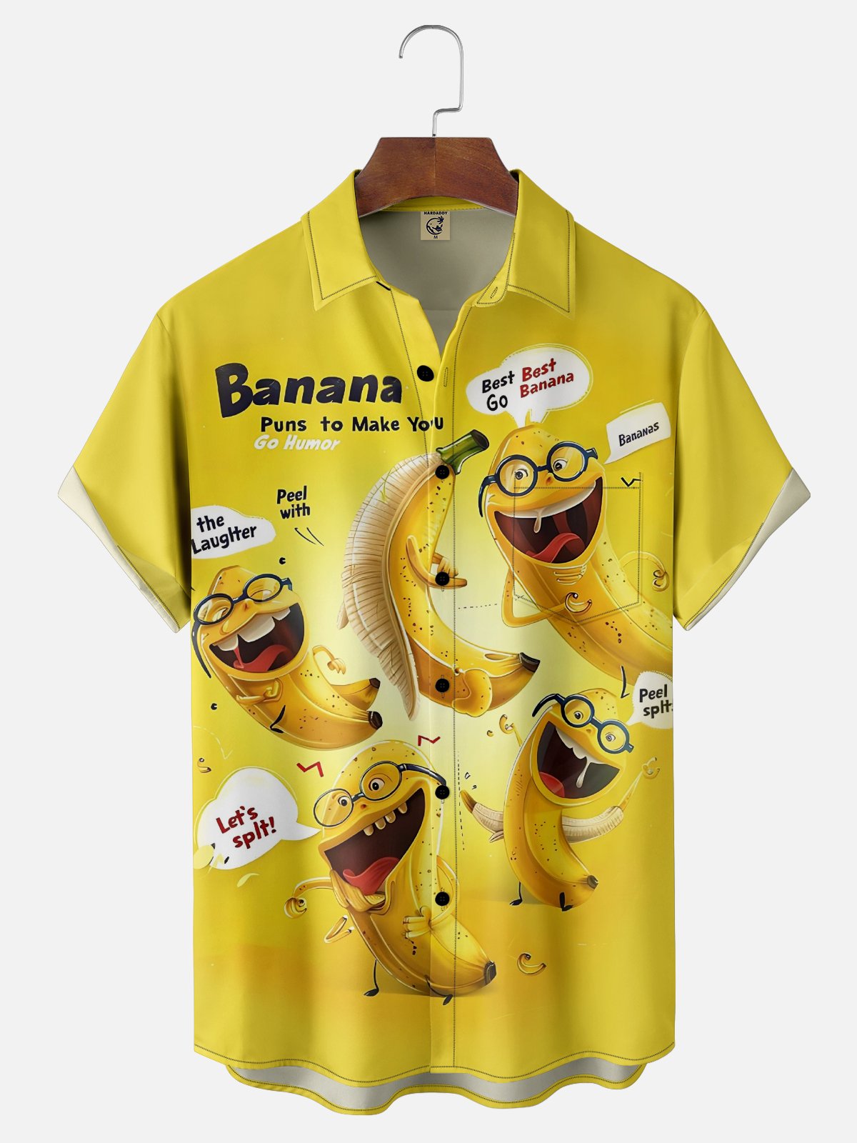 Moisture Wicking Funny Banana Pun Chest Pocket Hawaiian Shirt