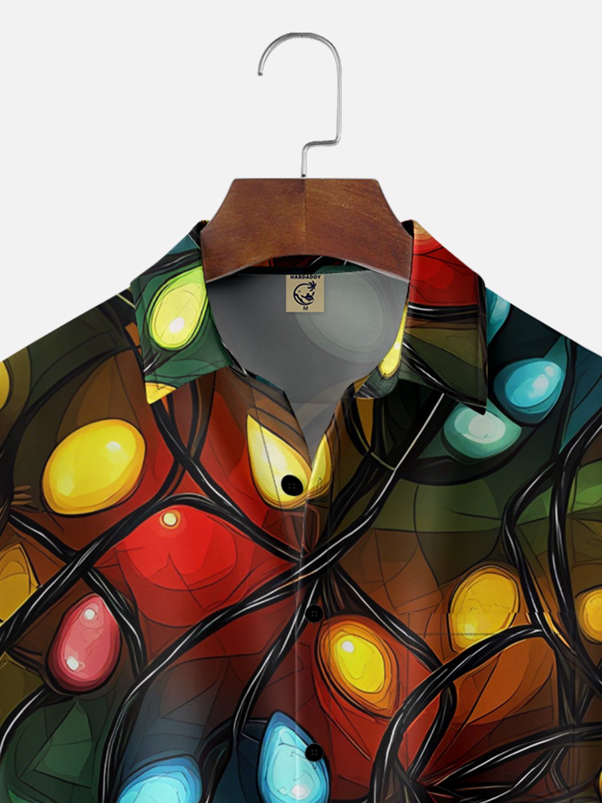 Moisture-Wicking Christmas Lights Chest Pocket Hawaiian Shirt