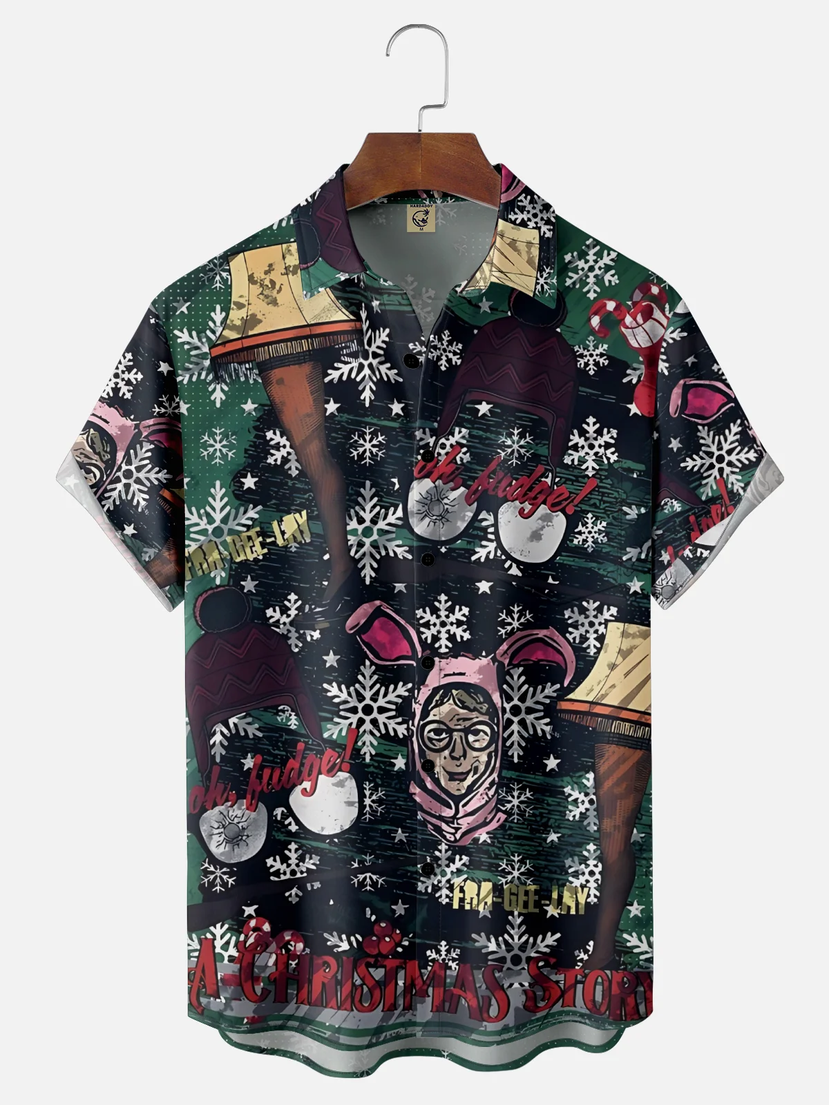 Moisture Wicking Crazy Holiday Christmas Decorations Chest Pocket Holiday Shirt
