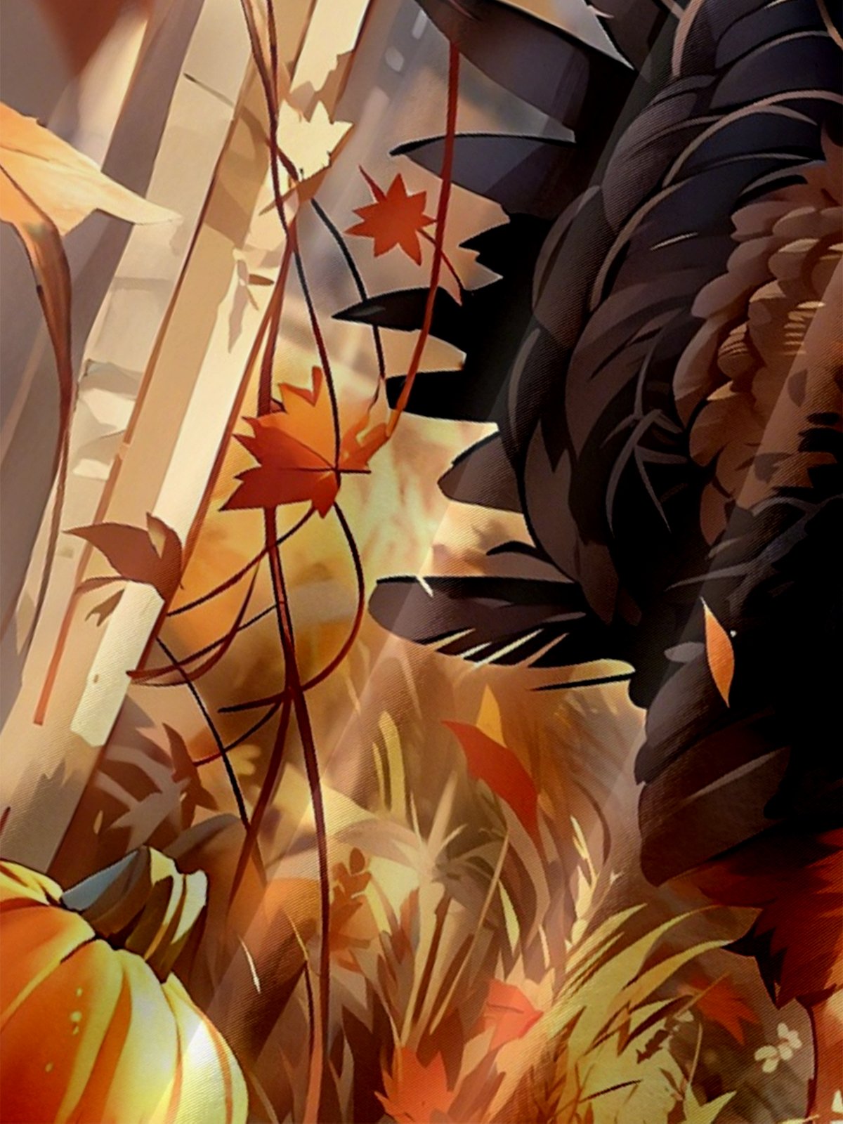 Moisture-Wicking Thanksgiving Maple Leaf Turkey Chest Pocket Hawaiian Shirt