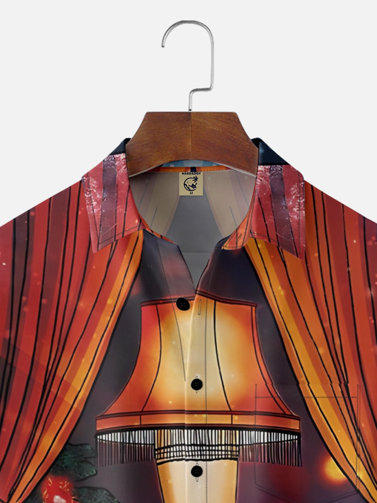 Moisture-Wicking Christmas Thigh Lights Chest Pocket Hawaiian Shirt