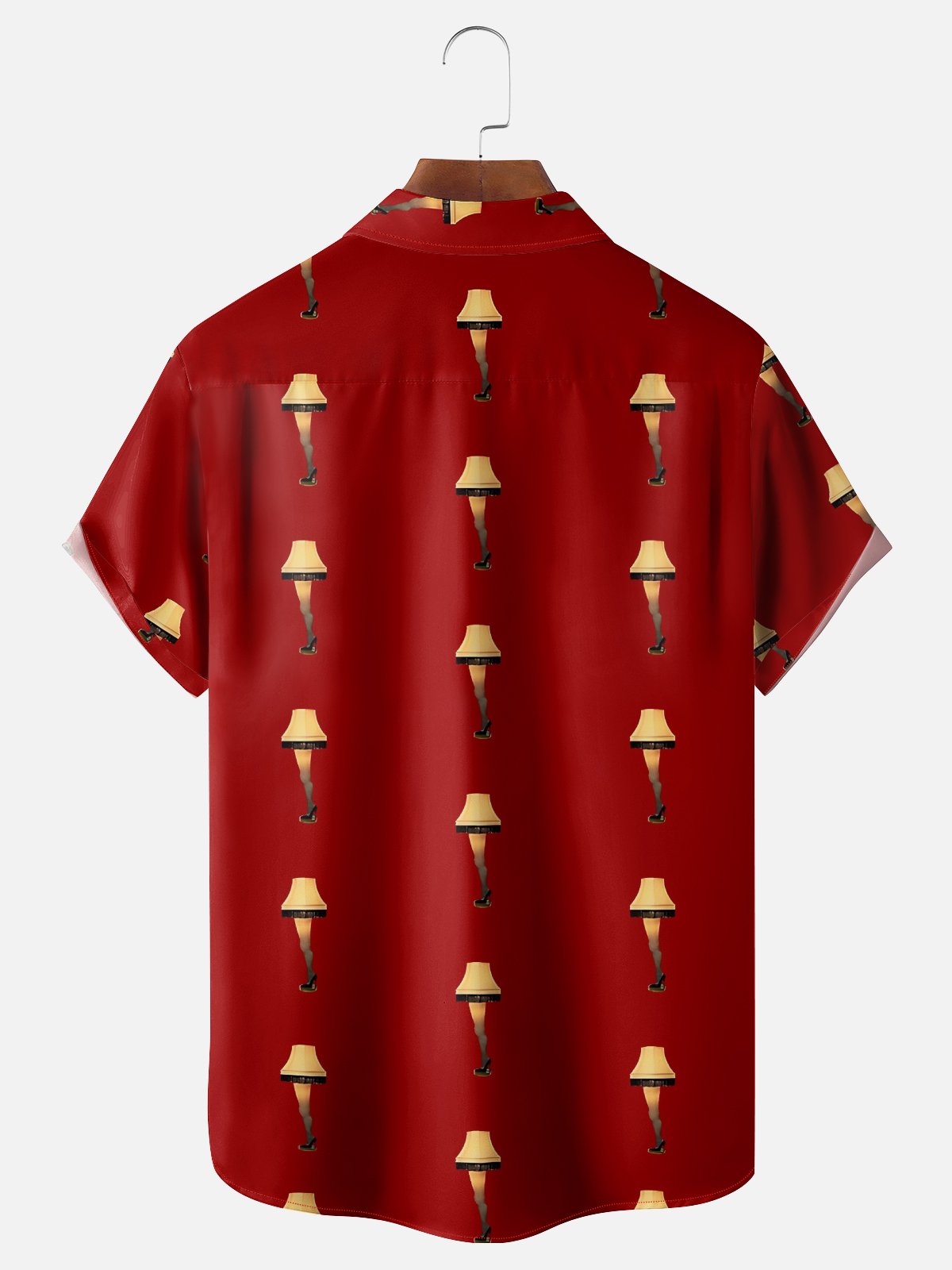 Moisture-Wicking Christmas Holiday Thigh Light Chest Pocket Hawaiian Shirt