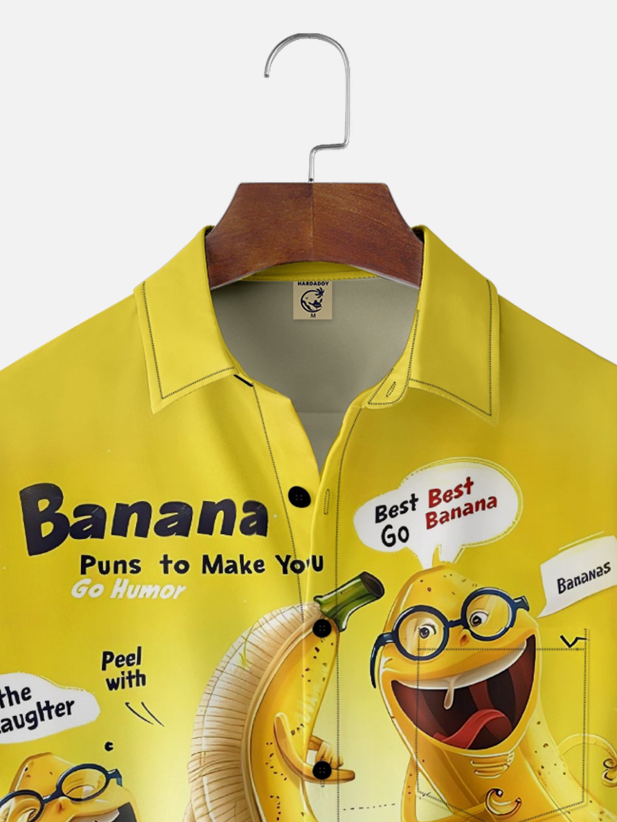 Moisture Wicking Funny Banana Pun Chest Pocket Hawaiian Shirt