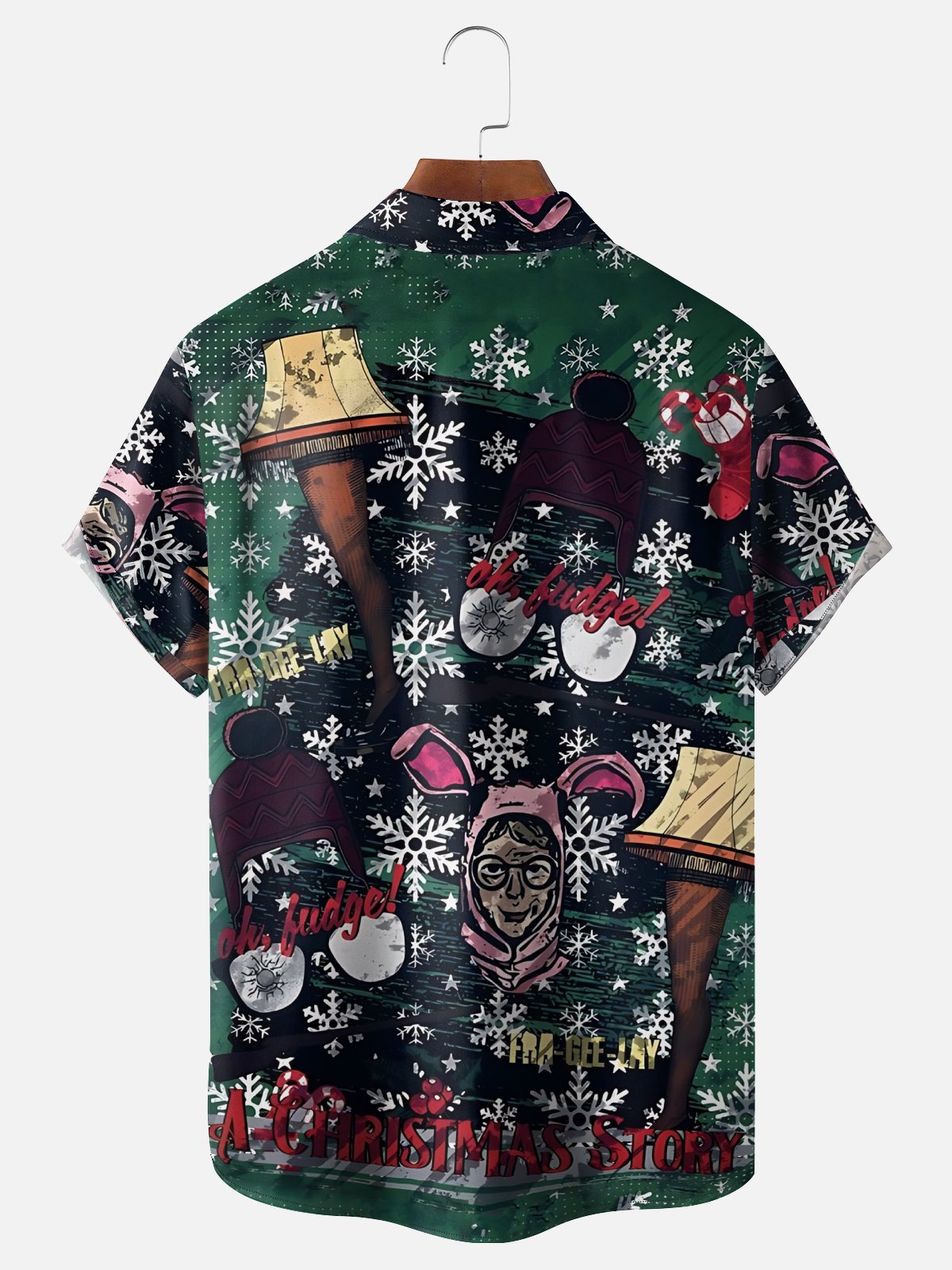 Moisture Wicking Crazy Holiday Christmas Decorations Chest Pocket Holiday Shirt