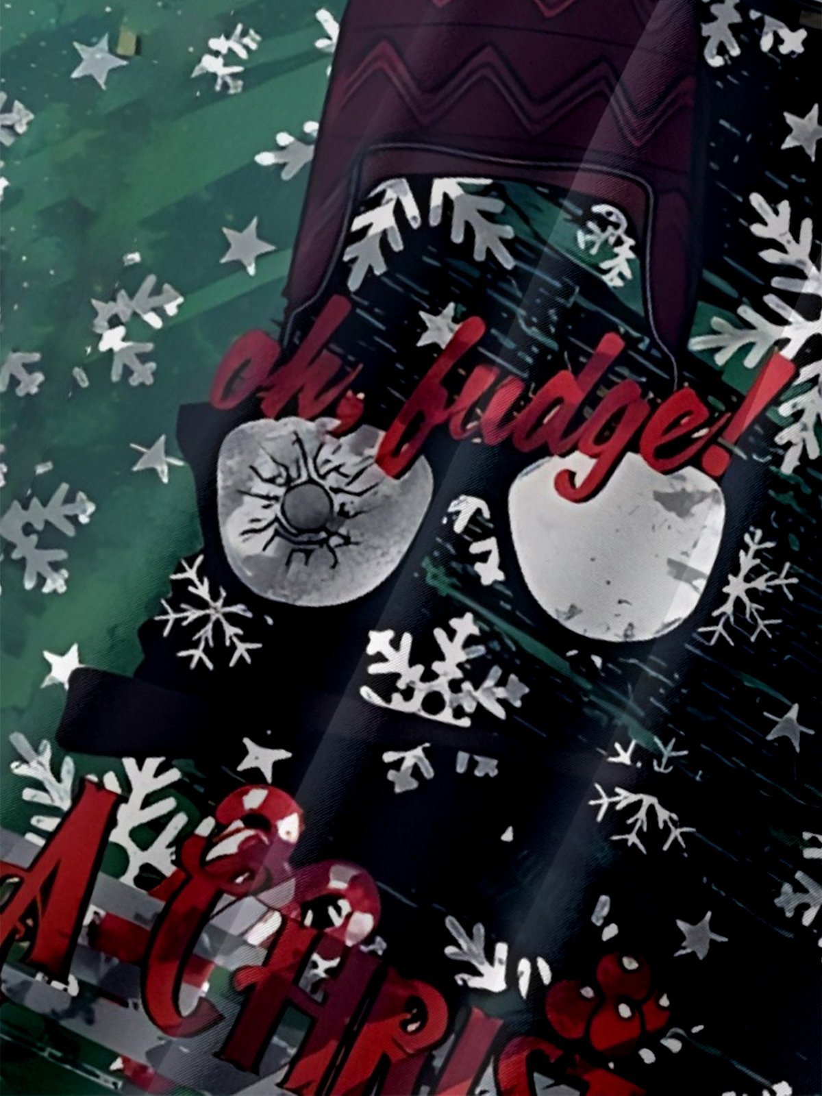 Moisture Wicking Crazy Holiday Christmas Decorations Chest Pocket Holiday Shirt