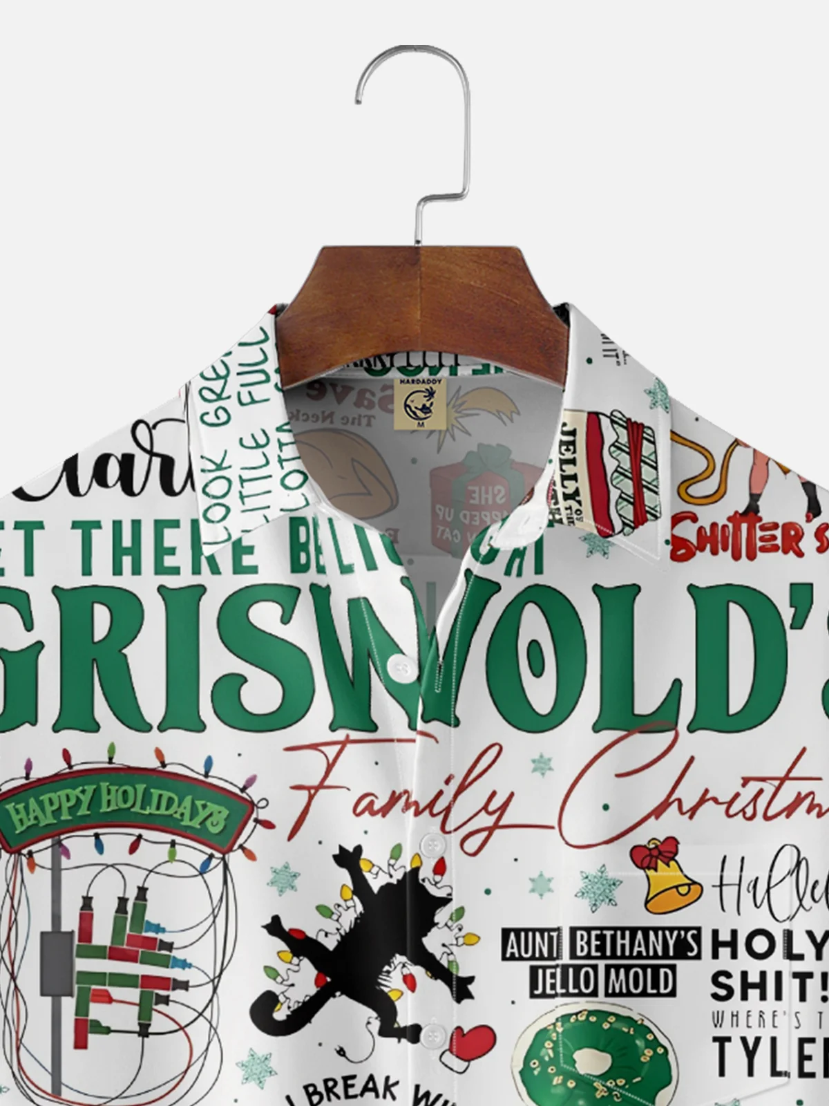 Moisture-Wicking GRISWOLD Christmas Character Chest Pocket Hawaiian Shirt
