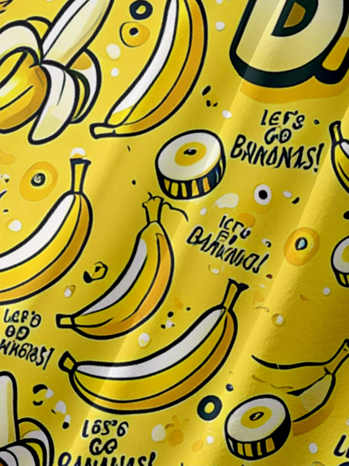 Moisture Wicking Let's Go Banana Chest Pocket Hawaiian Shirt