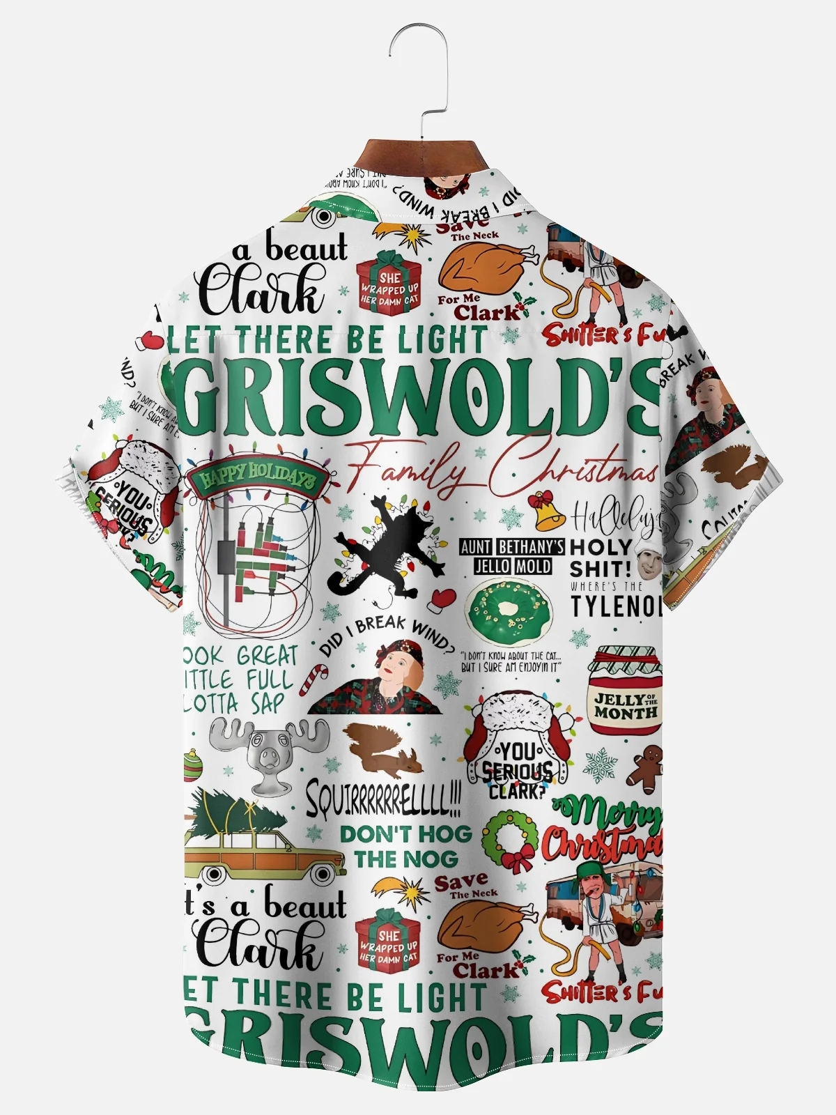 Moisture-Wicking GRISWOLD Christmas Character Chest Pocket Hawaiian Shirt