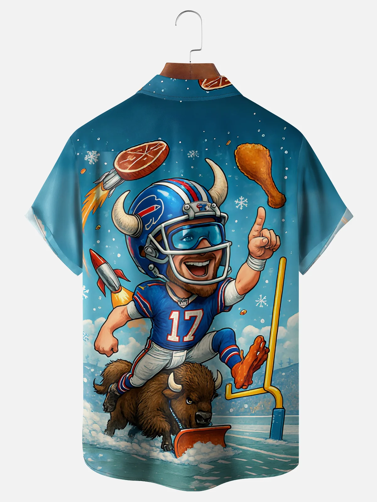 Moisture Wicking Football Buffalo Bills Breast Pocket Hawaiian Shirt