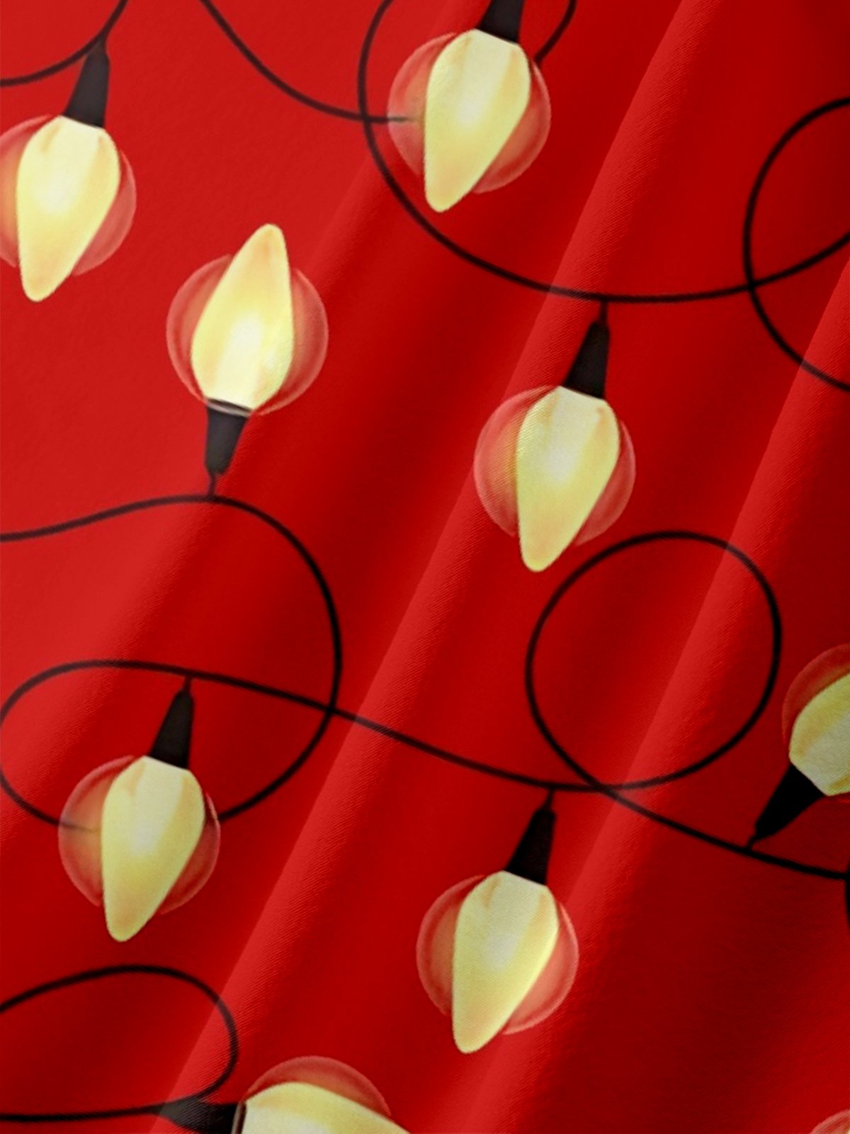 Moisture-Wicking Christmas Lights Chest Pocket Hawaiian Shirt