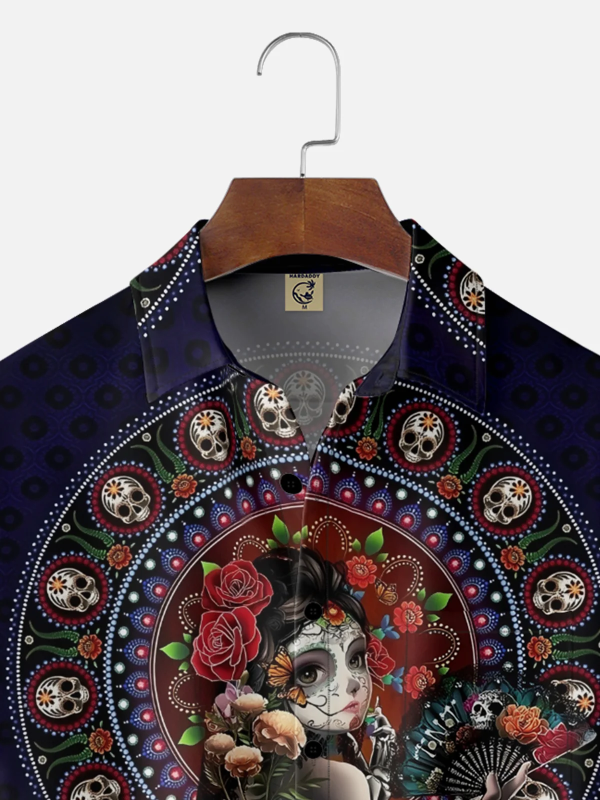 Moisture-wicking Day Of The Dead Skull Mexican Pattern Chest Pocket Casual Shirt