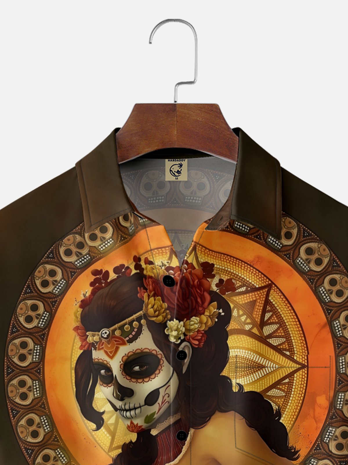 Moisture-wicking Day Of The Dead Skeletons Chest Pocket Casual Shirt