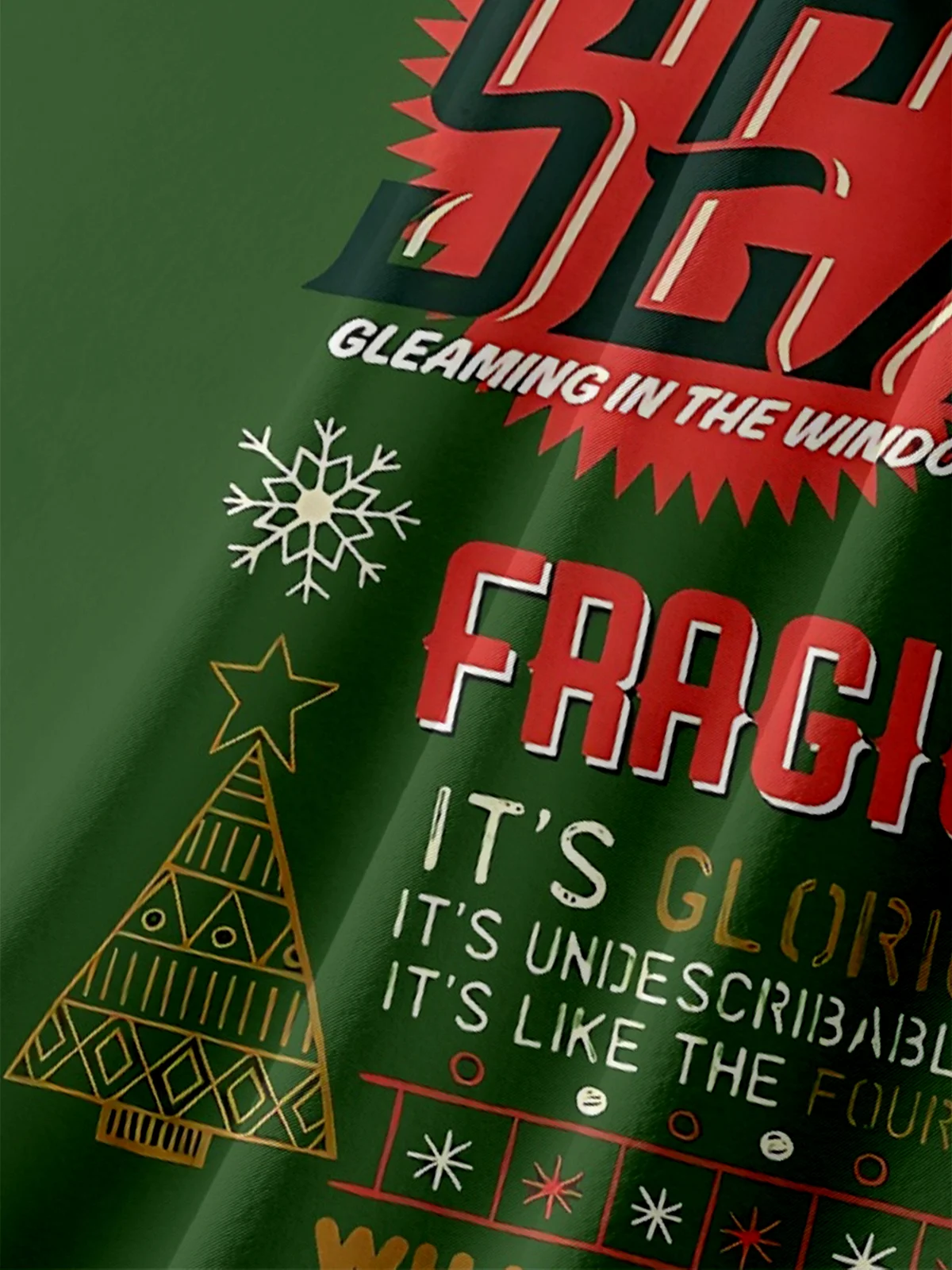 Moisture-Wicking Christmas Story Thigh Light Chest Pocket Hawaiian Shirt