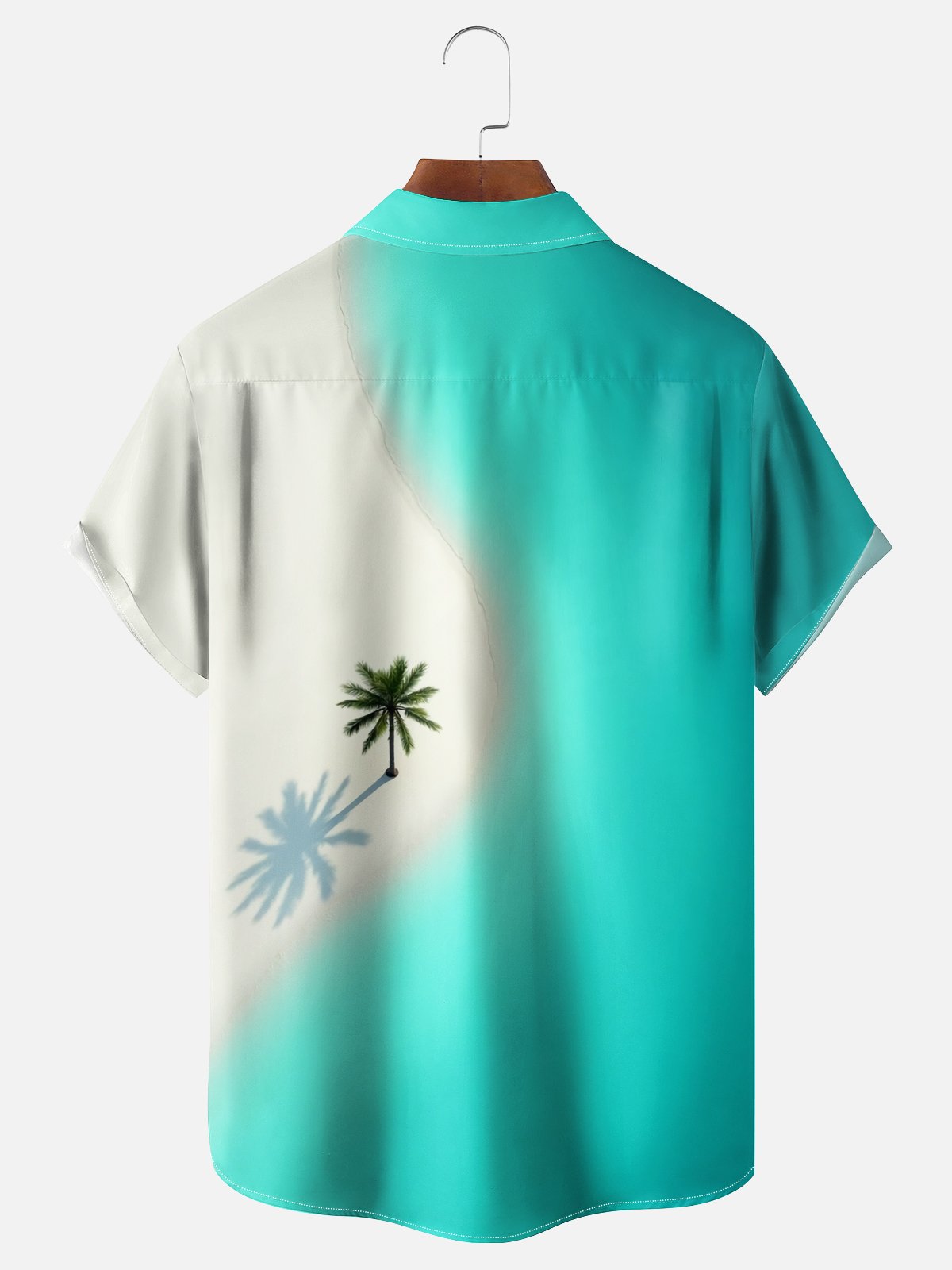 Moisture Wicking Beach Coconut Tree Scenery Chest Pocket Hawaiian Shirt