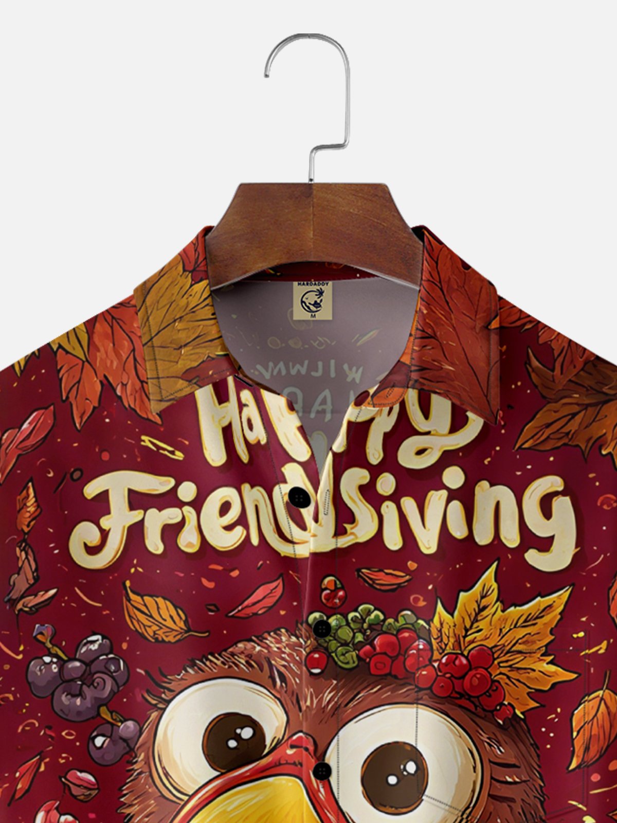Moisture Wicking Thanksgiving Turkey Chest Pocket Hawaiian Shirt