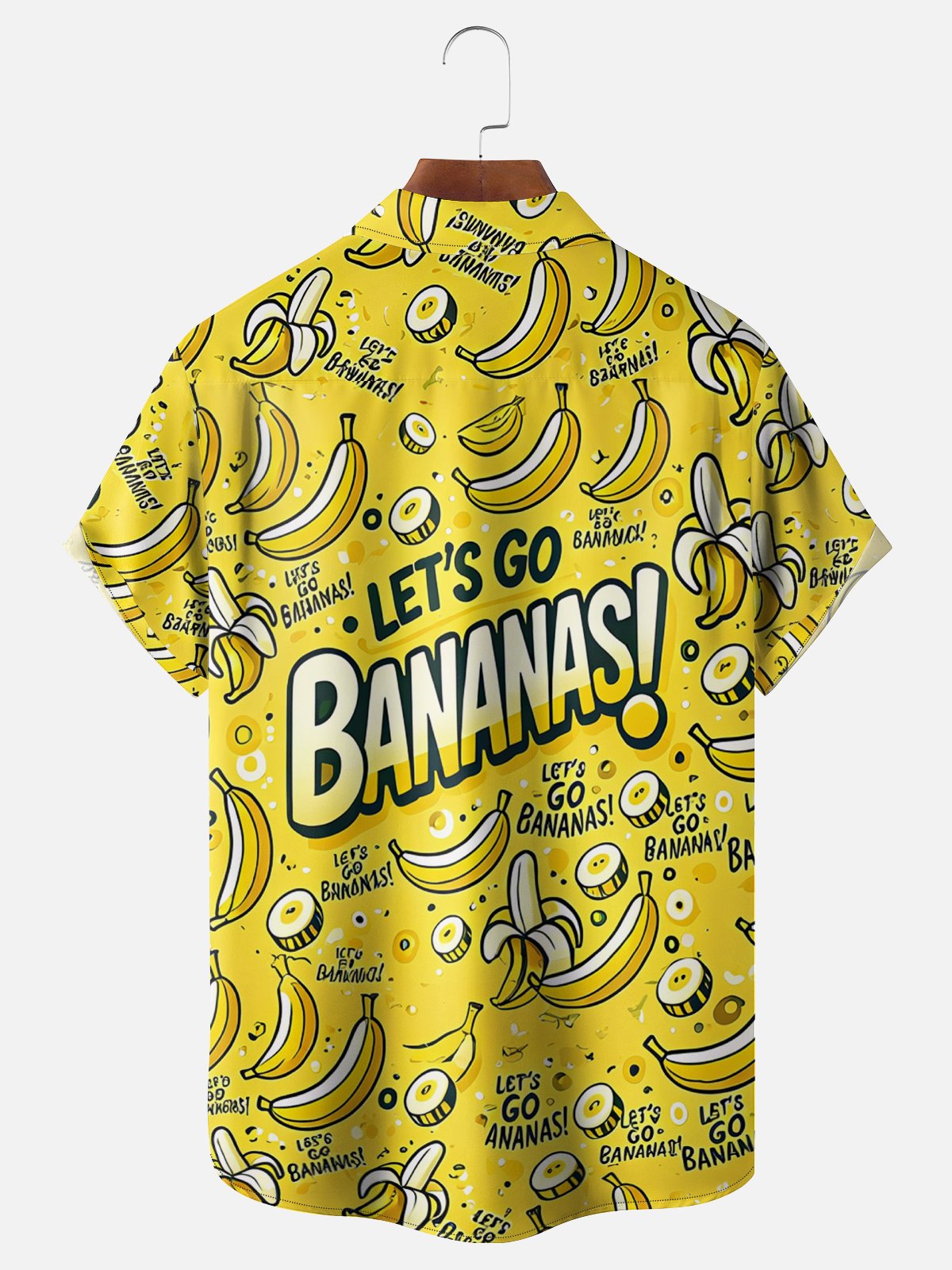 Moisture Wicking Let's Go Banana Chest Pocket Hawaiian Shirt