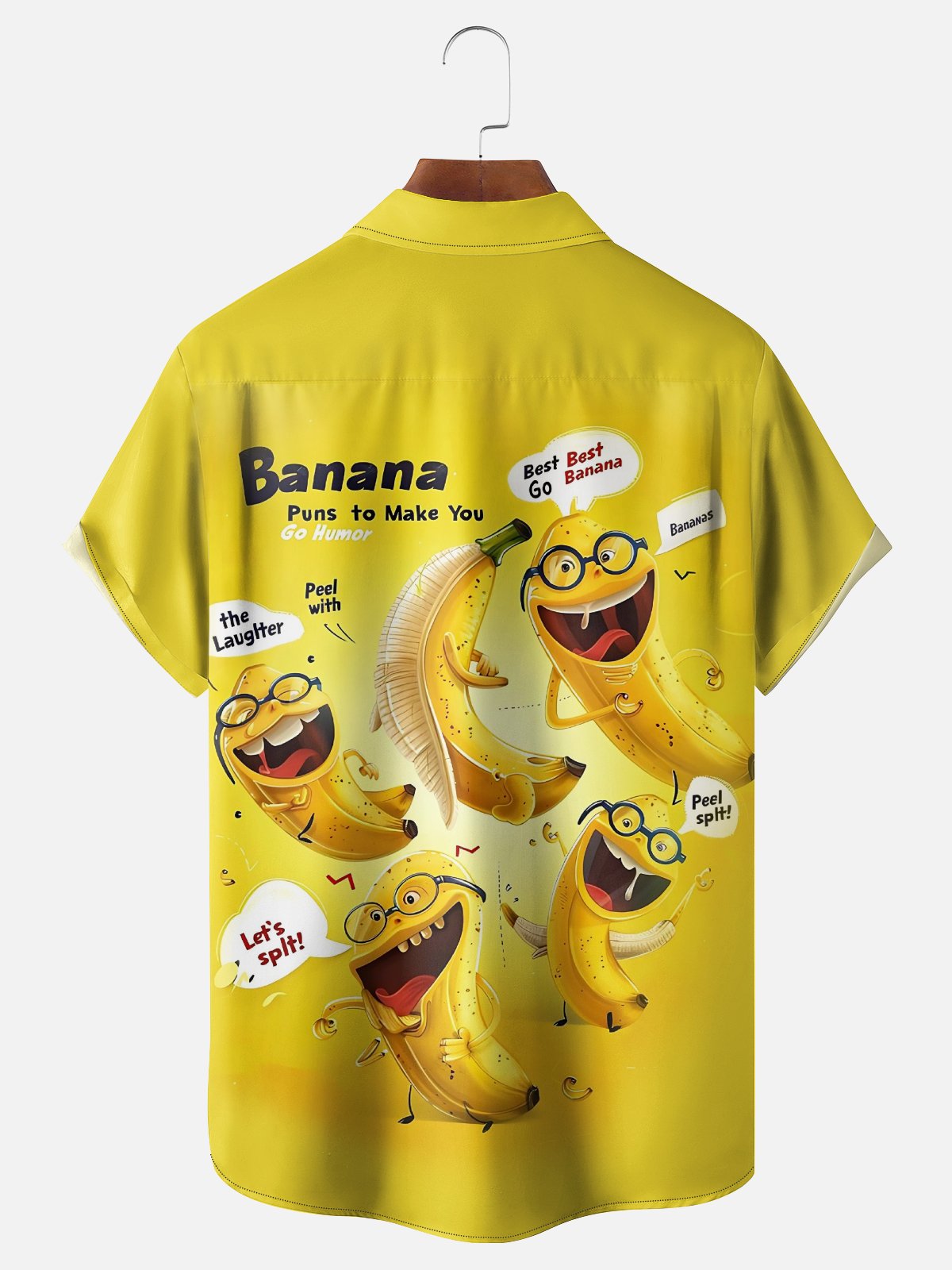 Moisture Wicking Funny Banana Pun Chest Pocket Hawaiian Shirt
