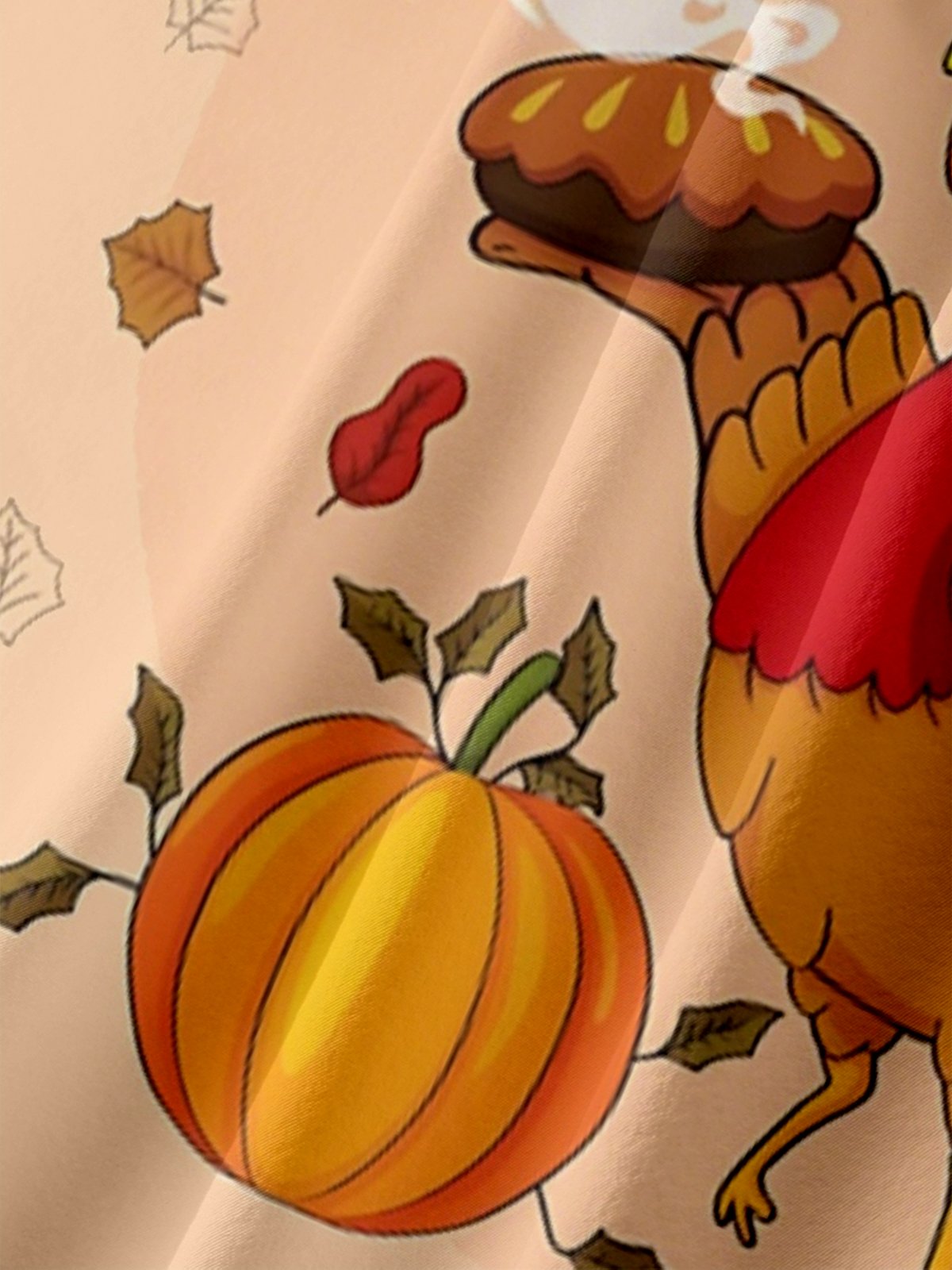 Moisture-Wicking Thanksgiving Turkey Poster Chest Pocket Hawaiian Shirt