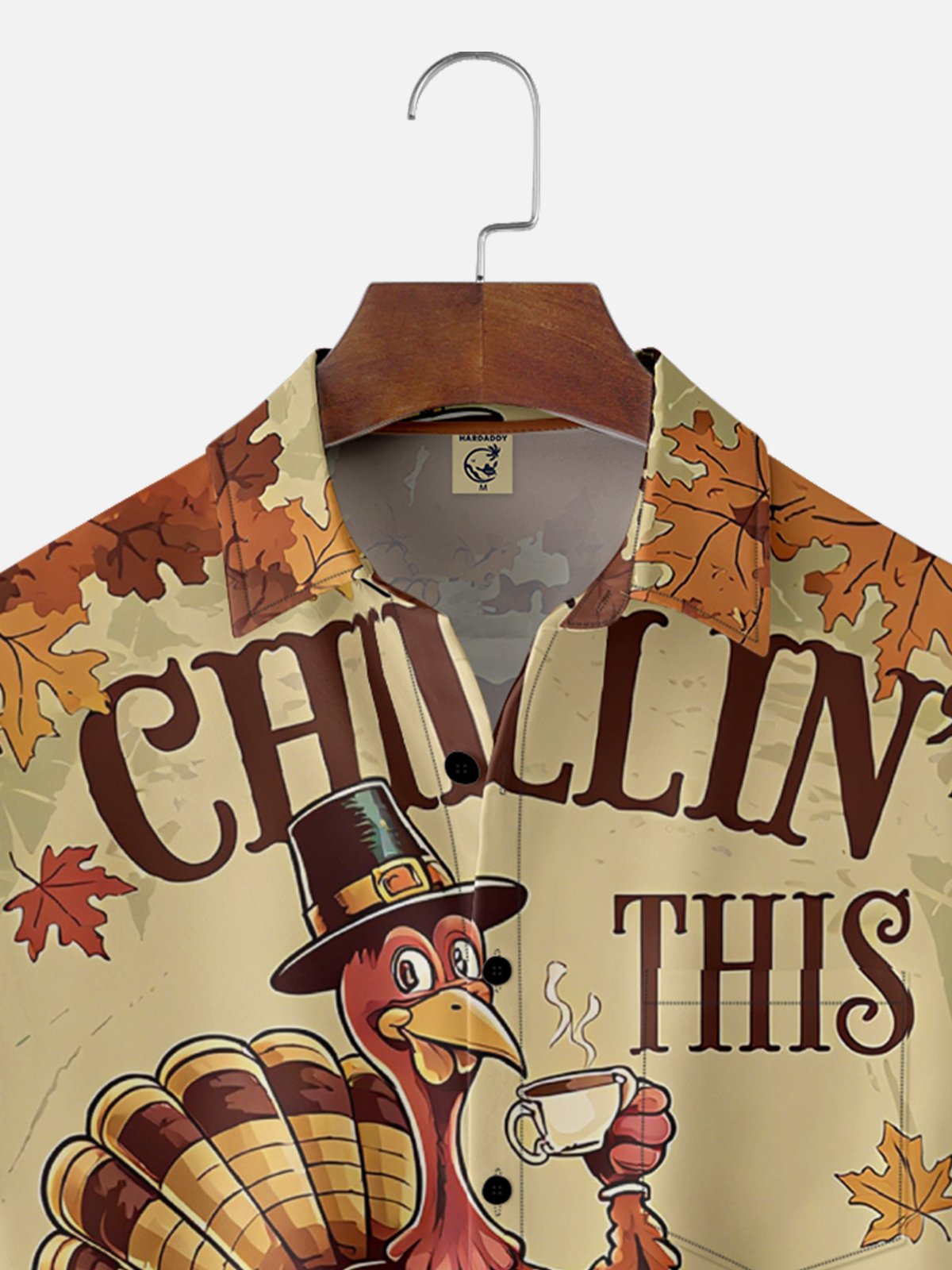 Moisture Wicking Thanksgiving Turkey Breast Pocket Hawaiian Shirt