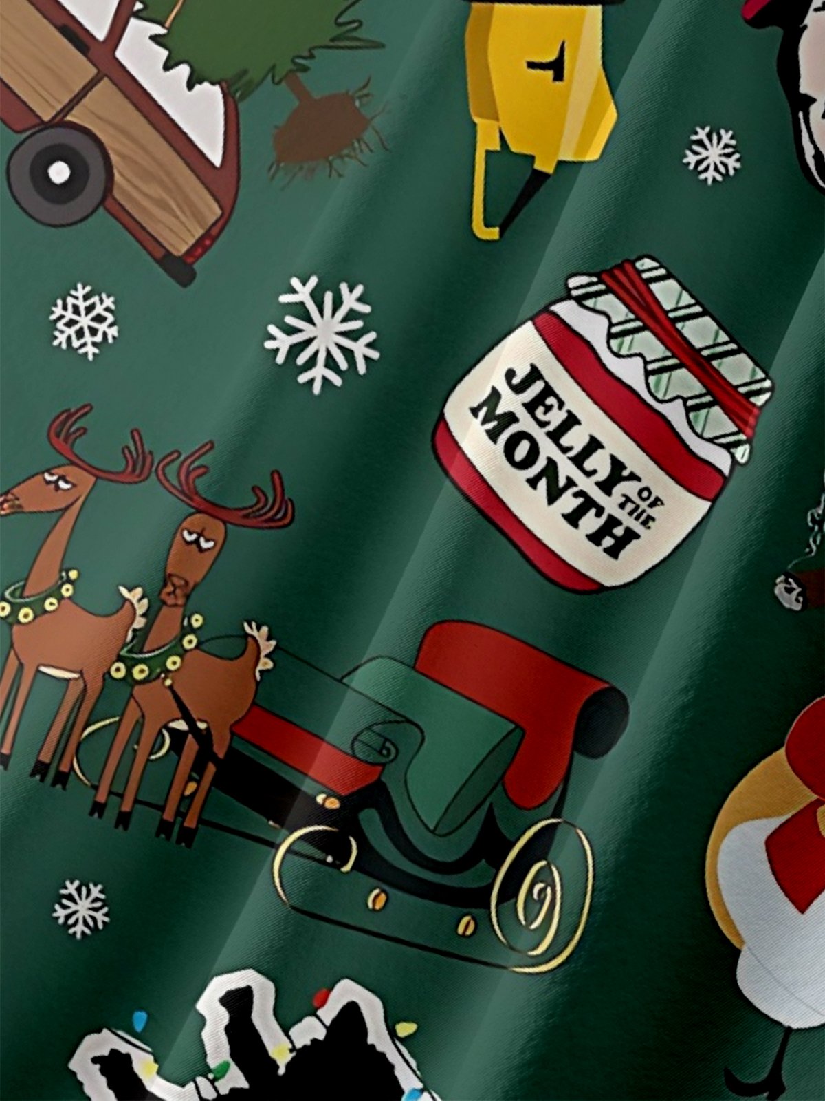 Moisture-Wicking Christmas Holiday Santa Lights Elk Chest Pocket Hawaiian Shirt