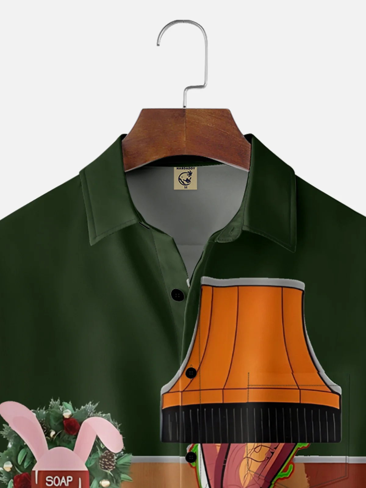 Moisture-Wicking Christmas Story Thigh Light Chest Pocket Hawaiian Shirt