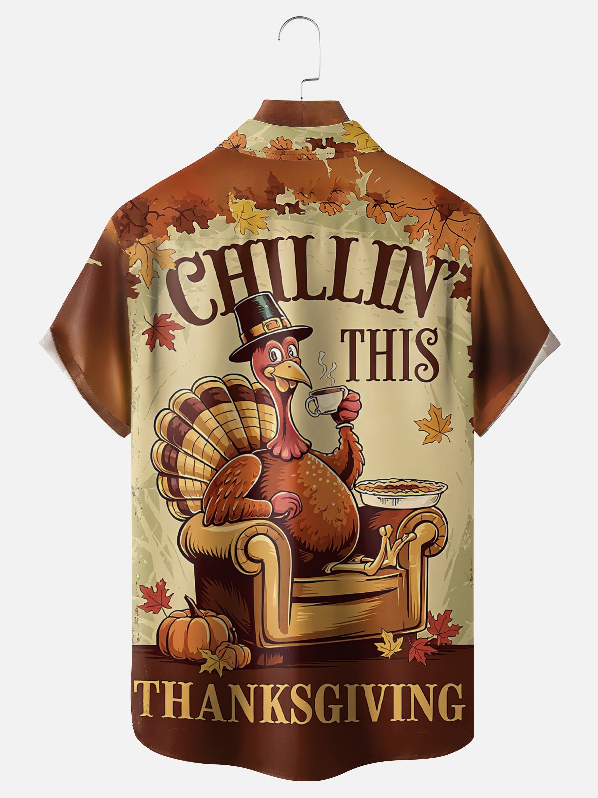 Moisture Wicking Thanksgiving Turkey Breast Pocket Hawaiian Shirt
