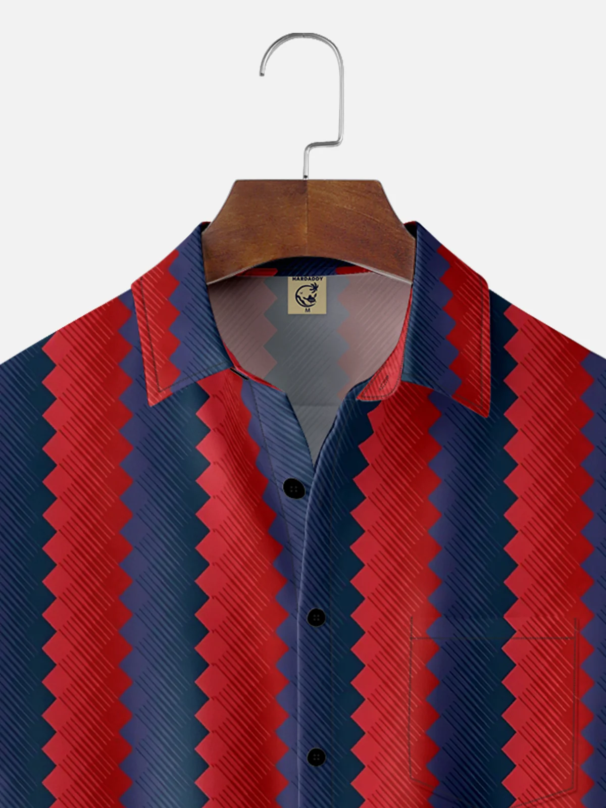 Moisture Wicking Stripe Chest Pocket Hawaiian Shirt