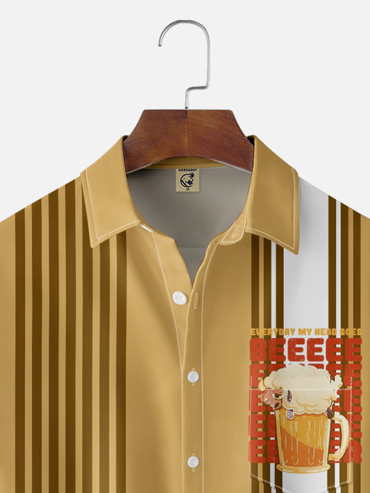 Hardaddy x Eduely Moisture-wicking Fun Beer Sheep Chest Pocket Casual Shirt
