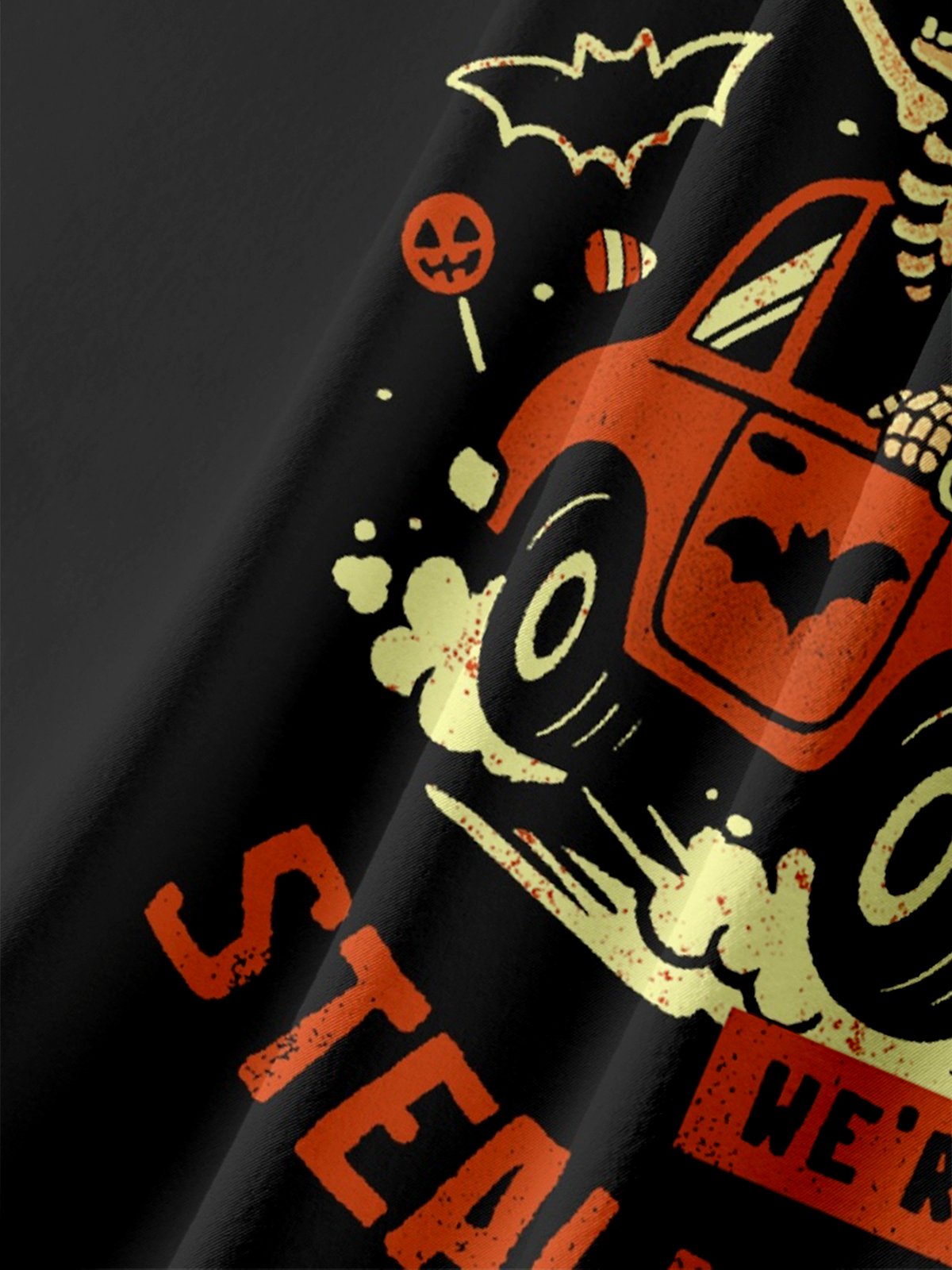 Hardaddy x Eduely Moisture-wicking Fun Halloween Ghost Pumpkin Skull Chest Pocket Casual Shirt