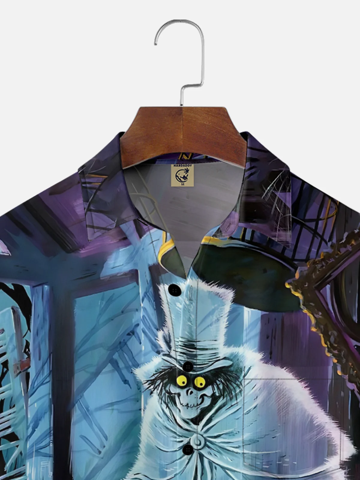 Moisture-Wicking Halloween Ghost Chest Pocket Hawaiian Shirt