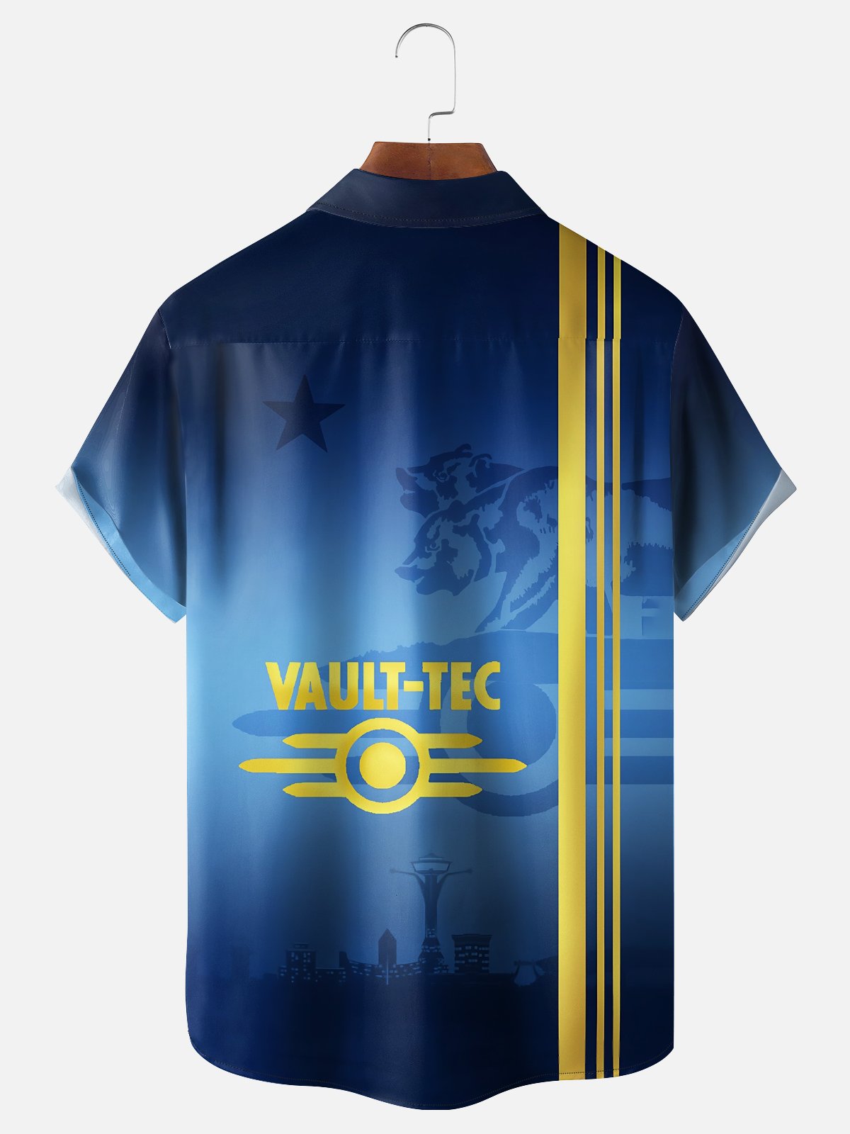 Moisture Wicking VAULT-TEC Radiant Chest Pocket Bowling Shirt
