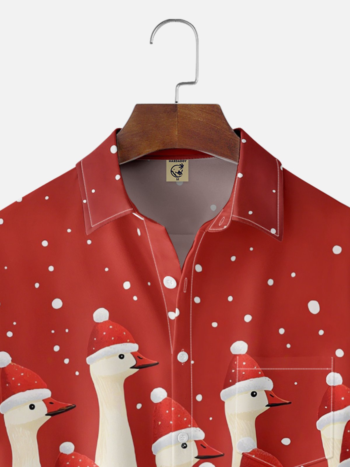 Moisture-Wicking Christmas Goose-Chest Pocket Hawaiian Shirt