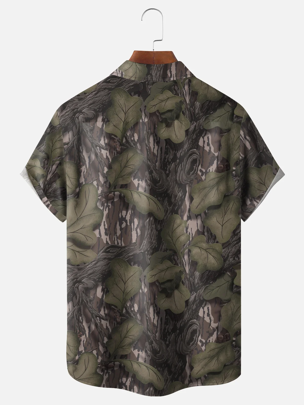Moisture-Wicking Camping Campfire Bigfoot Chest Pocket Hawaiian Shirt