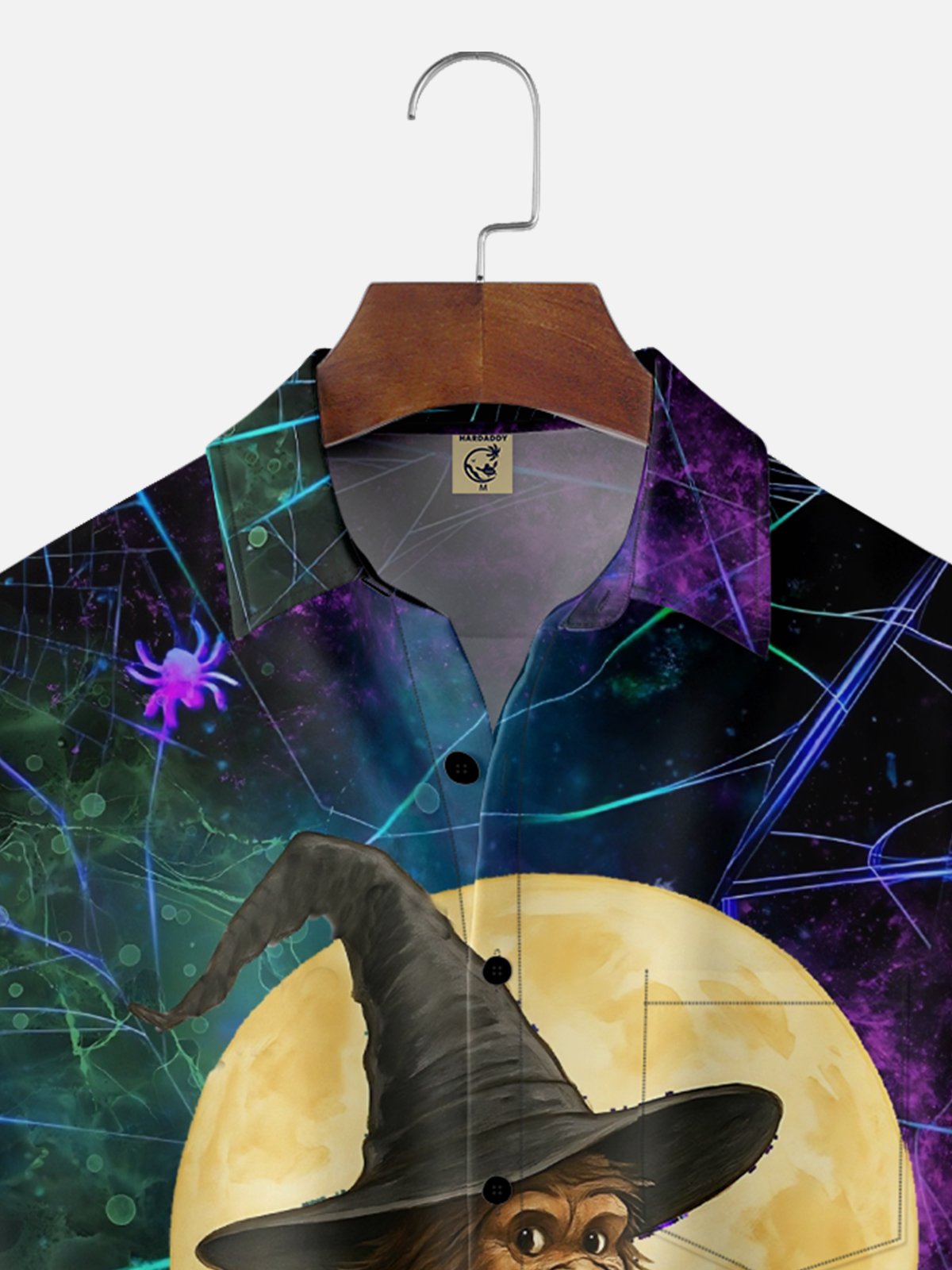 Moisture-wicking Halloween Bigfoot Wizard Chest Pocket Casual Shirt