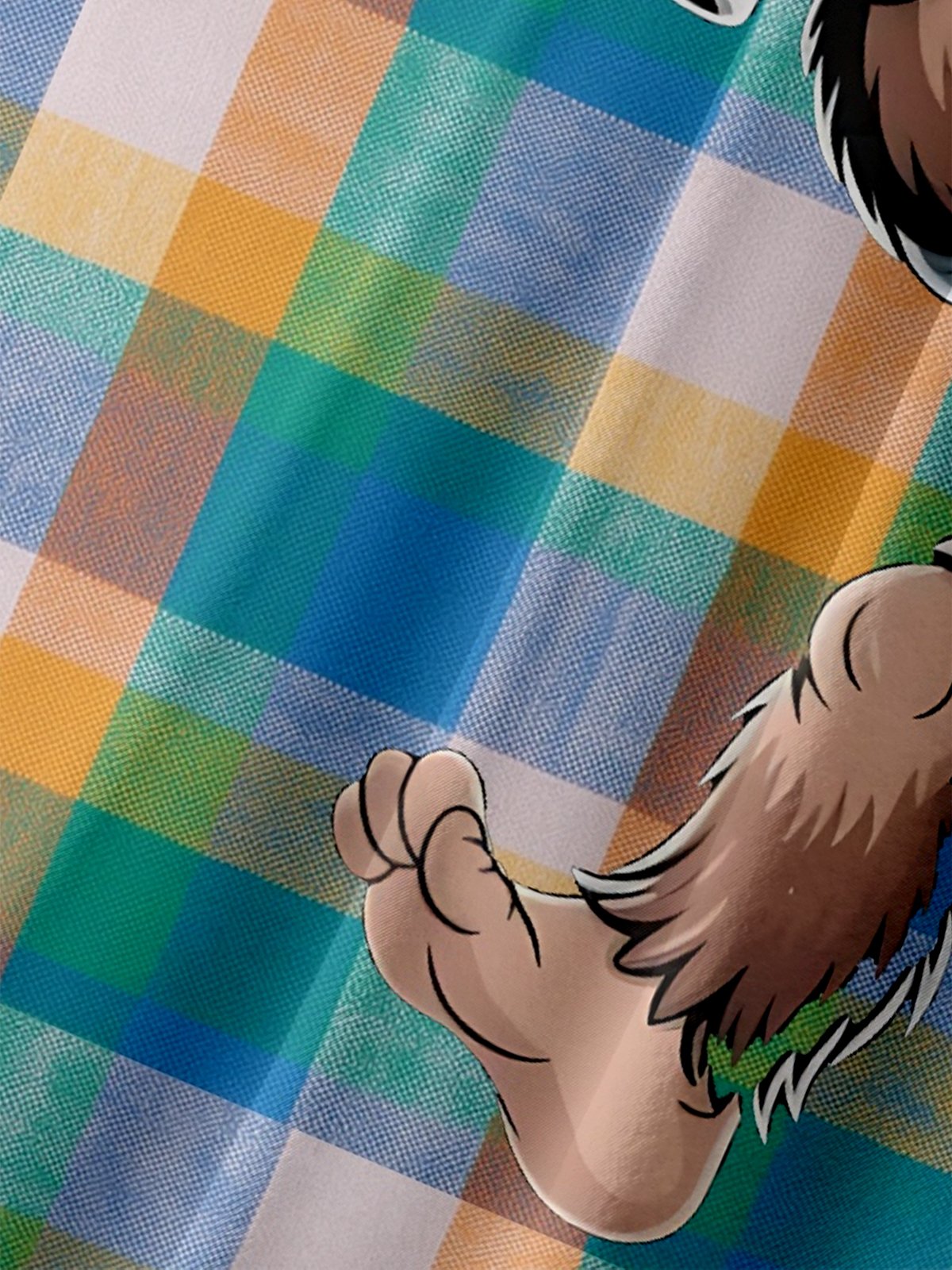 Moisture-Wicking Bartender Uniform With Bigfoot Beer Plaid Chest Pocket Hawaiian Shirt