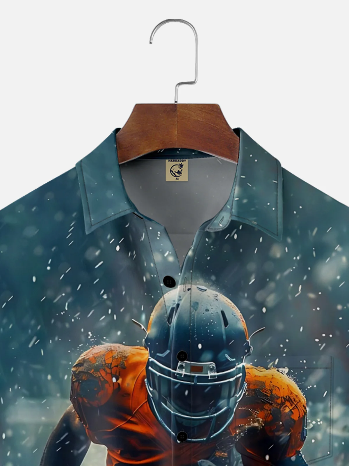 Moisture-wicking American Football Chest Pocket Casual Shirt