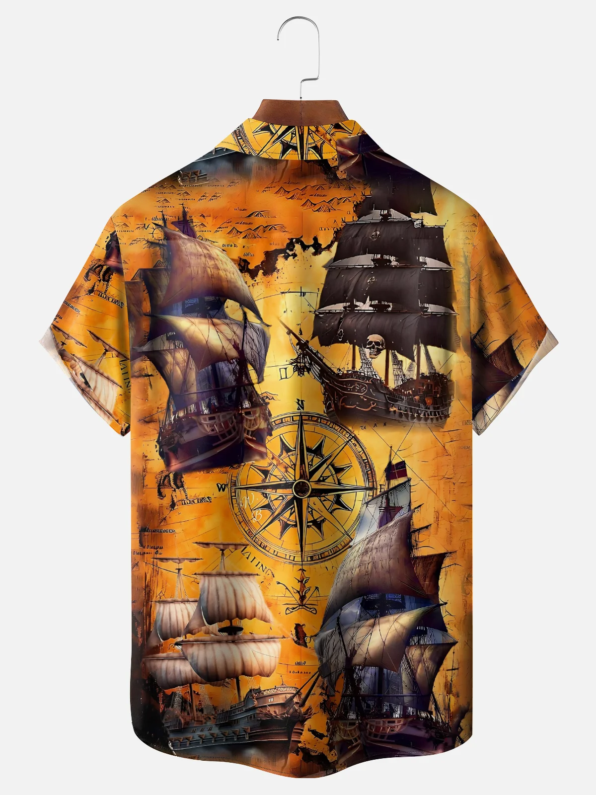 Moisture-wicking Columbus Day Sailing Boat Chest Pocket Casual Shirt