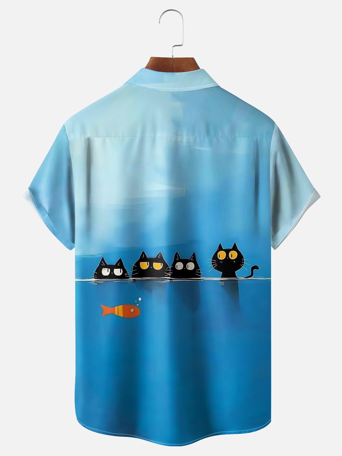 Moisture-wicking Cats Chest Pocket Casual Shirt